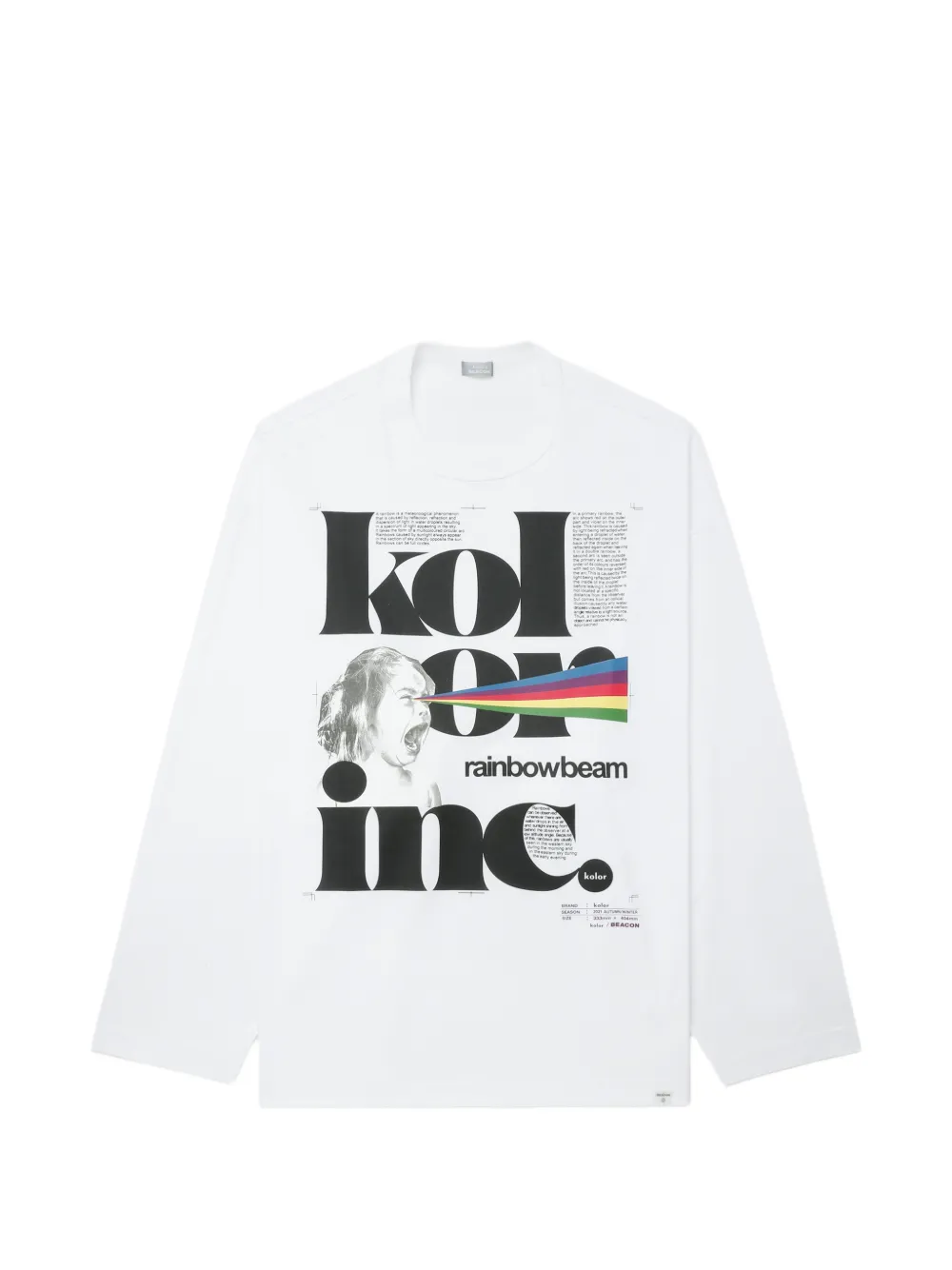 Kolor Beacon printed long-sleeve T-shirt - Bianco