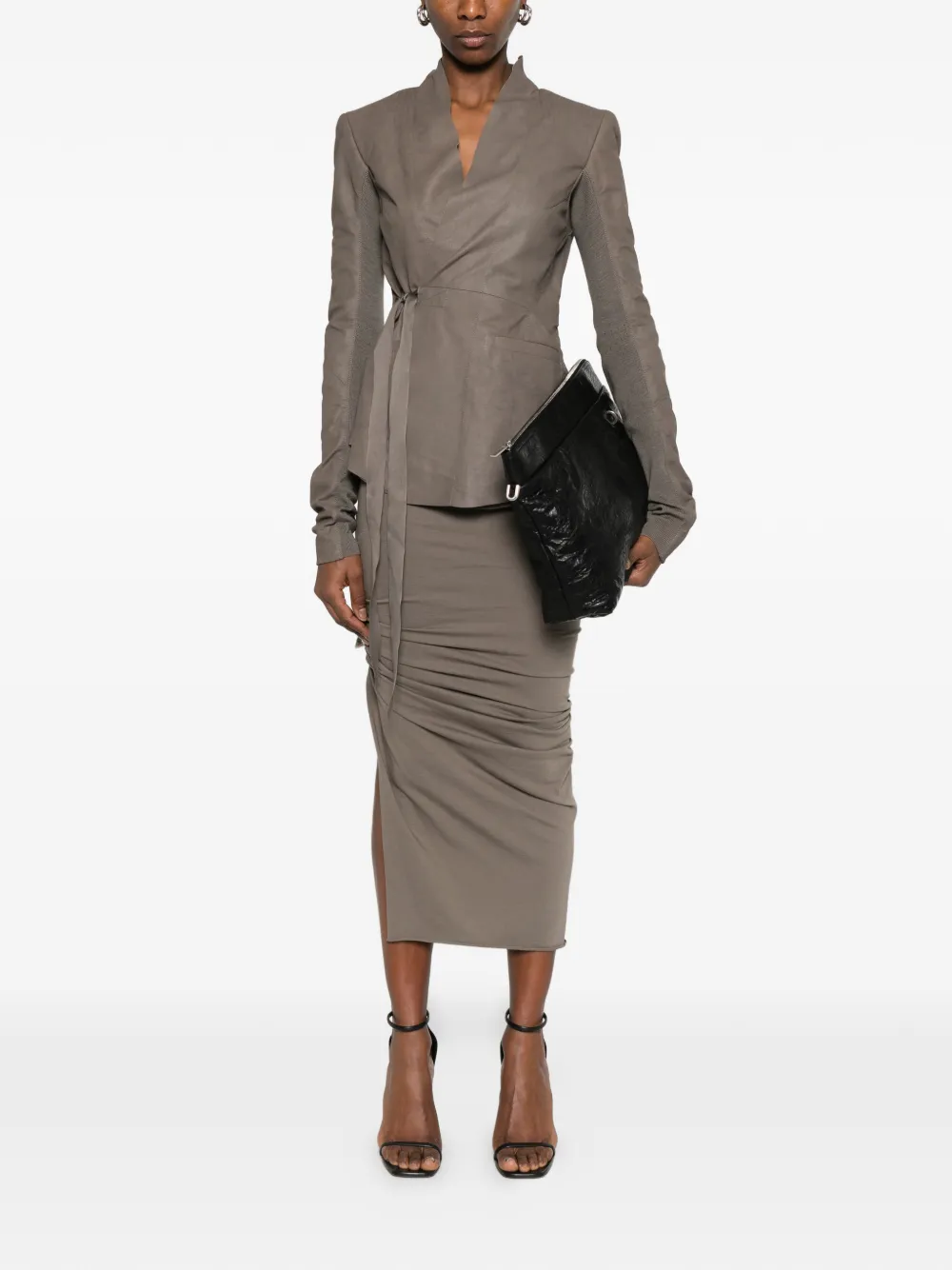 Rick Owens Hollywood jack met striksluiting en V-hals Groen