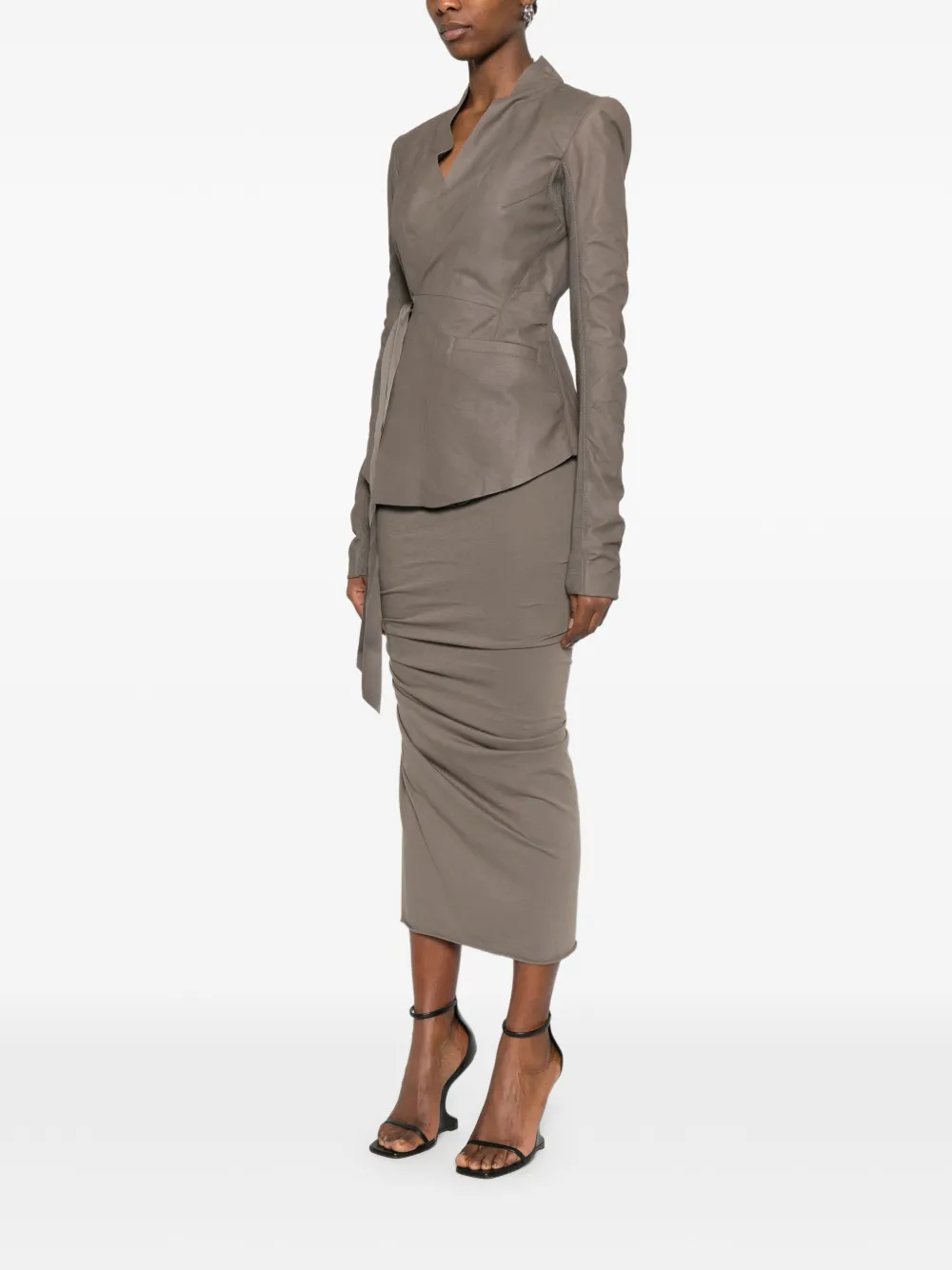 Rick Owens Hollywood jack met striksluiting en V-hals Groen