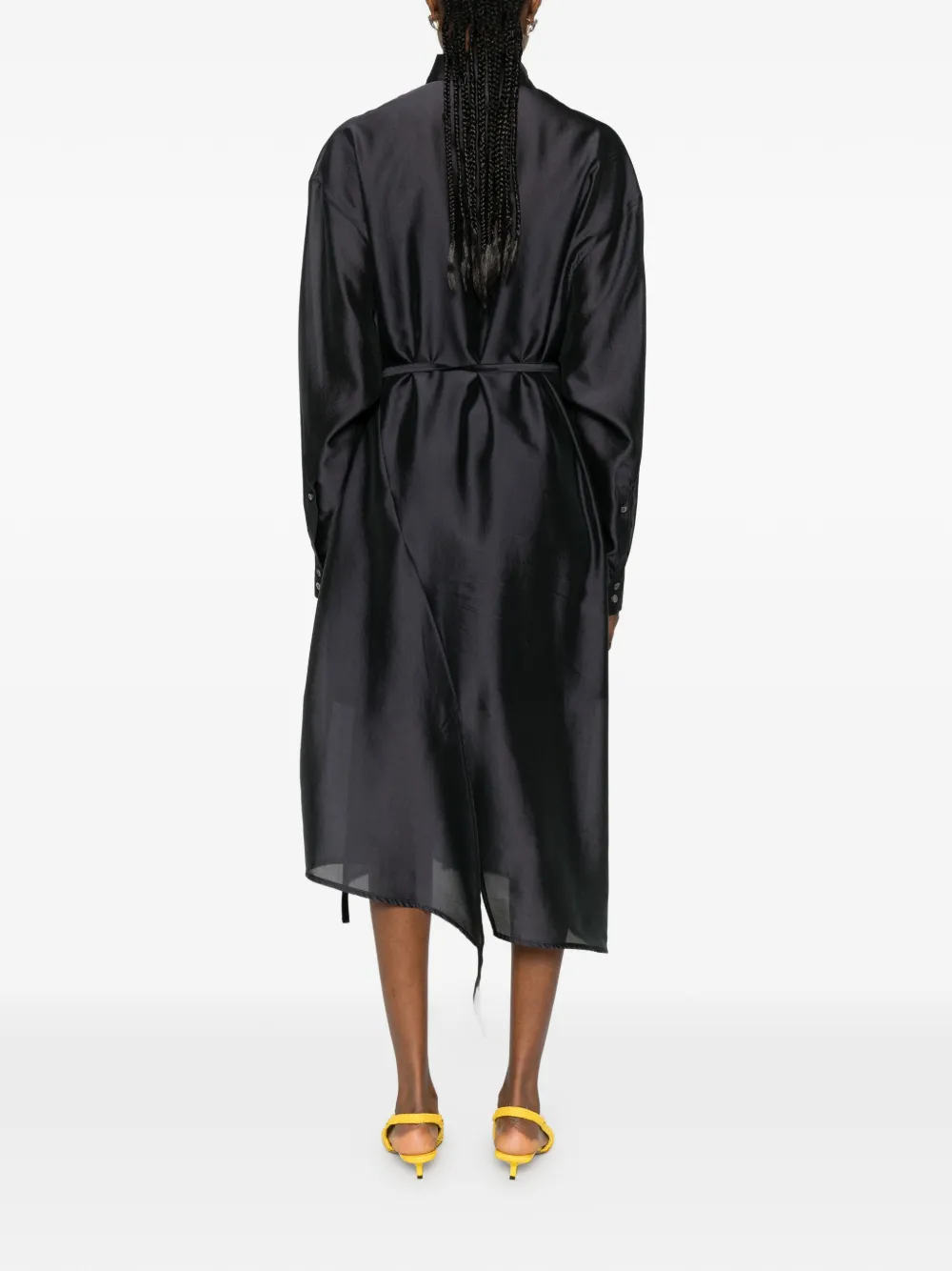 Tie-Detail Midi Shirt Dress