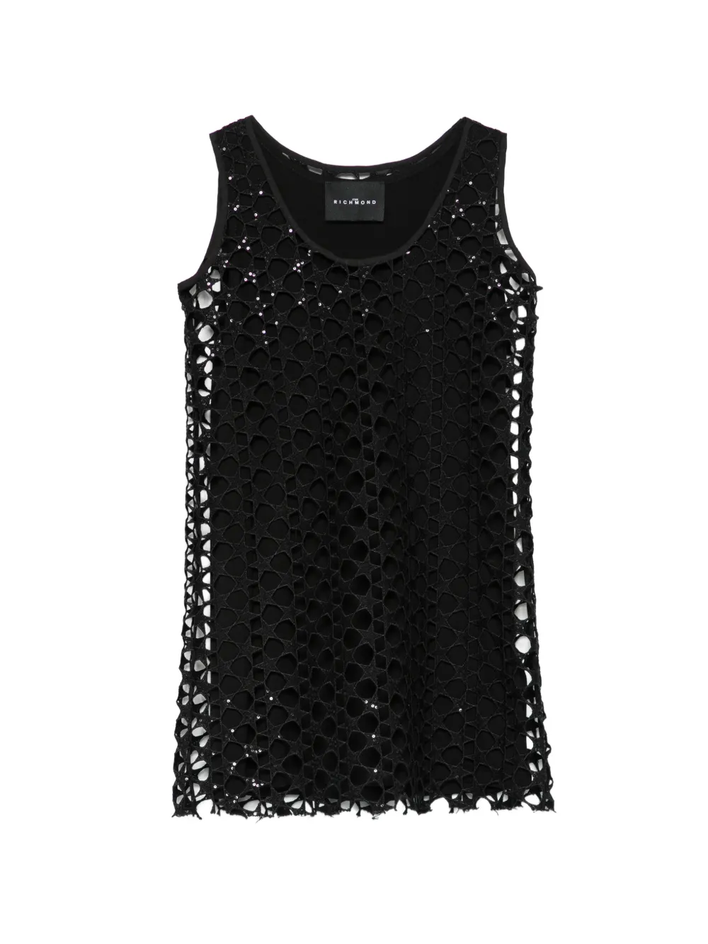 John Richmond Junior openwork sequinned mini dress - Nero