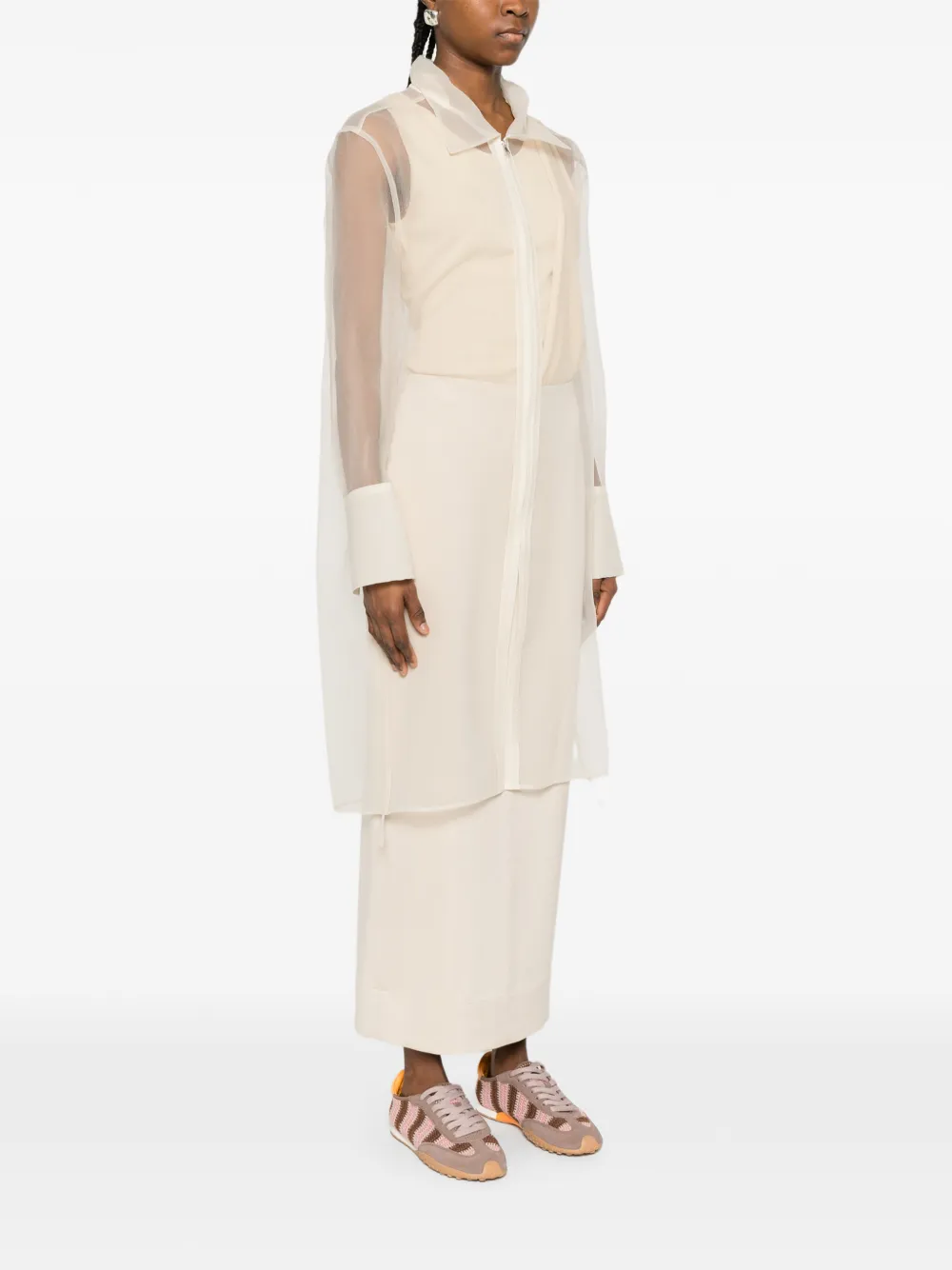  System Zip Cuffed Coat - Neutrals 