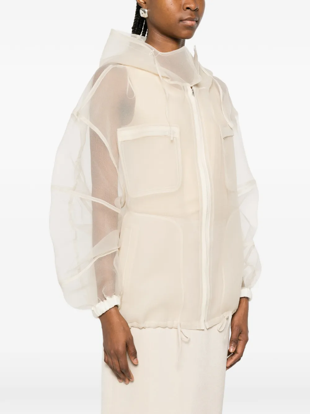  System Hooded Chest-pocket Jacket - Neutrals 