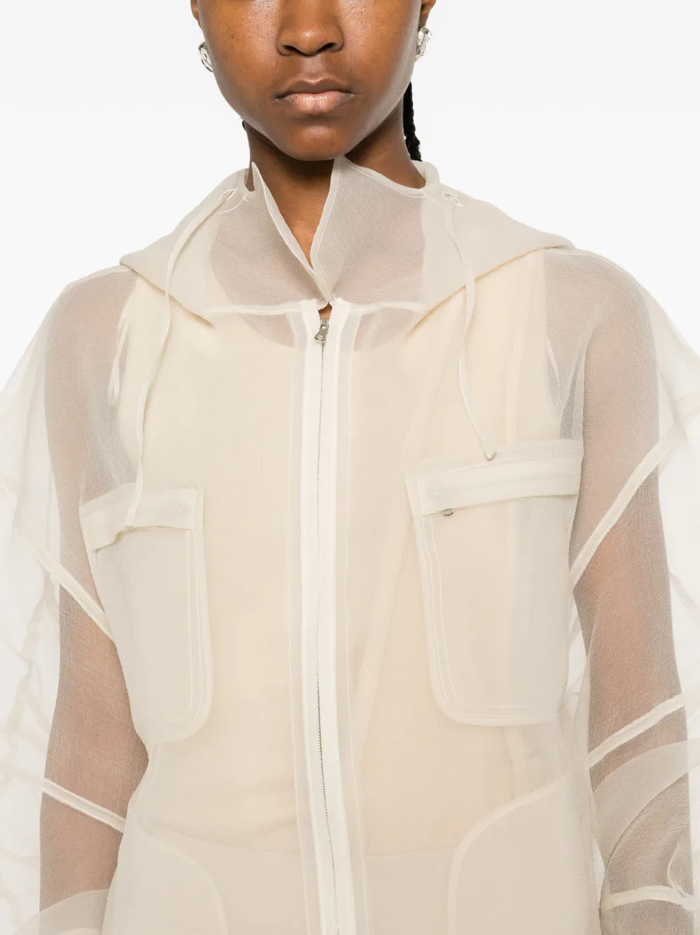 hooded chest-pocket jacket