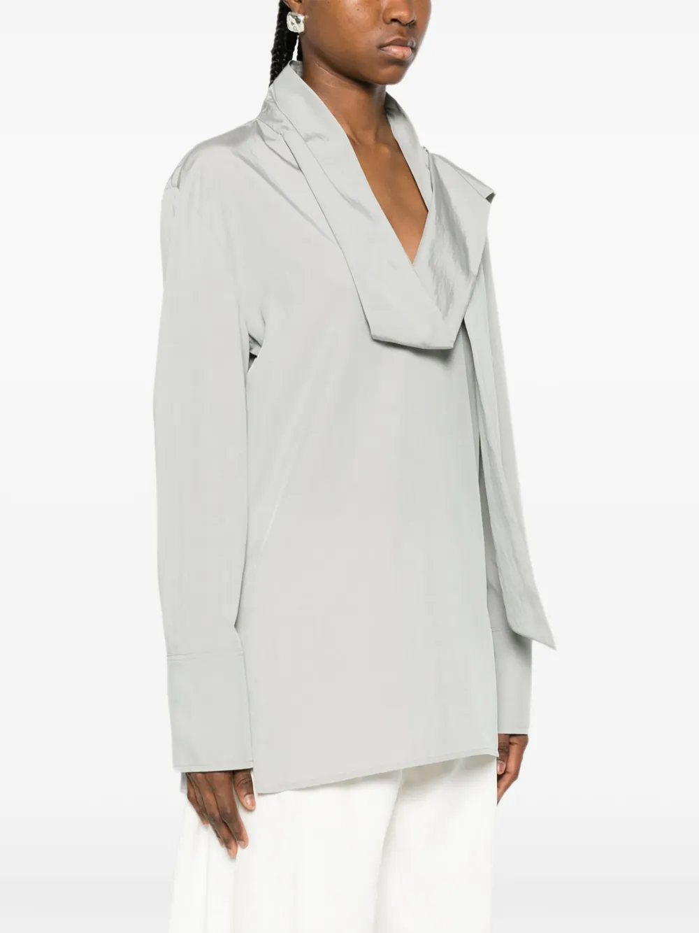  System Tie-neck Blouse - Grey 