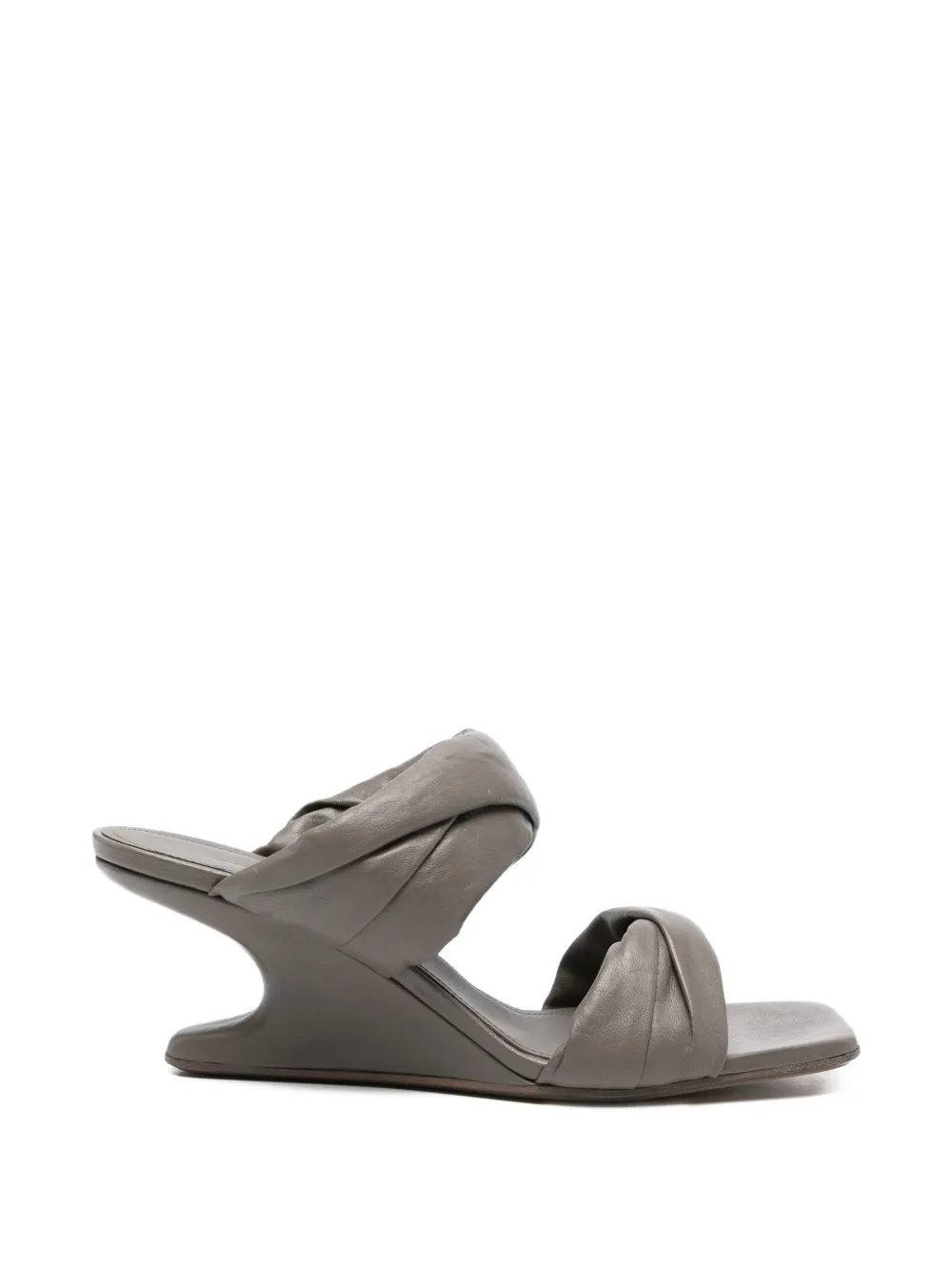 Rick Owens Gedraaide lamsleren sandalen Grijs