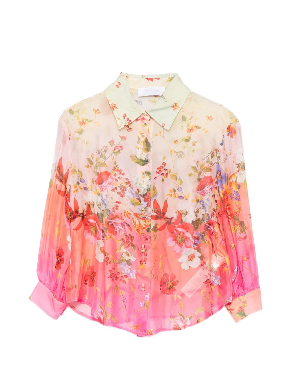 Roberto Cavalli Junior floral-print shirt - Rosa