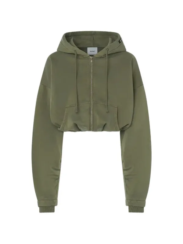 Halfboy Hooded Zip Up Hoodie in Green