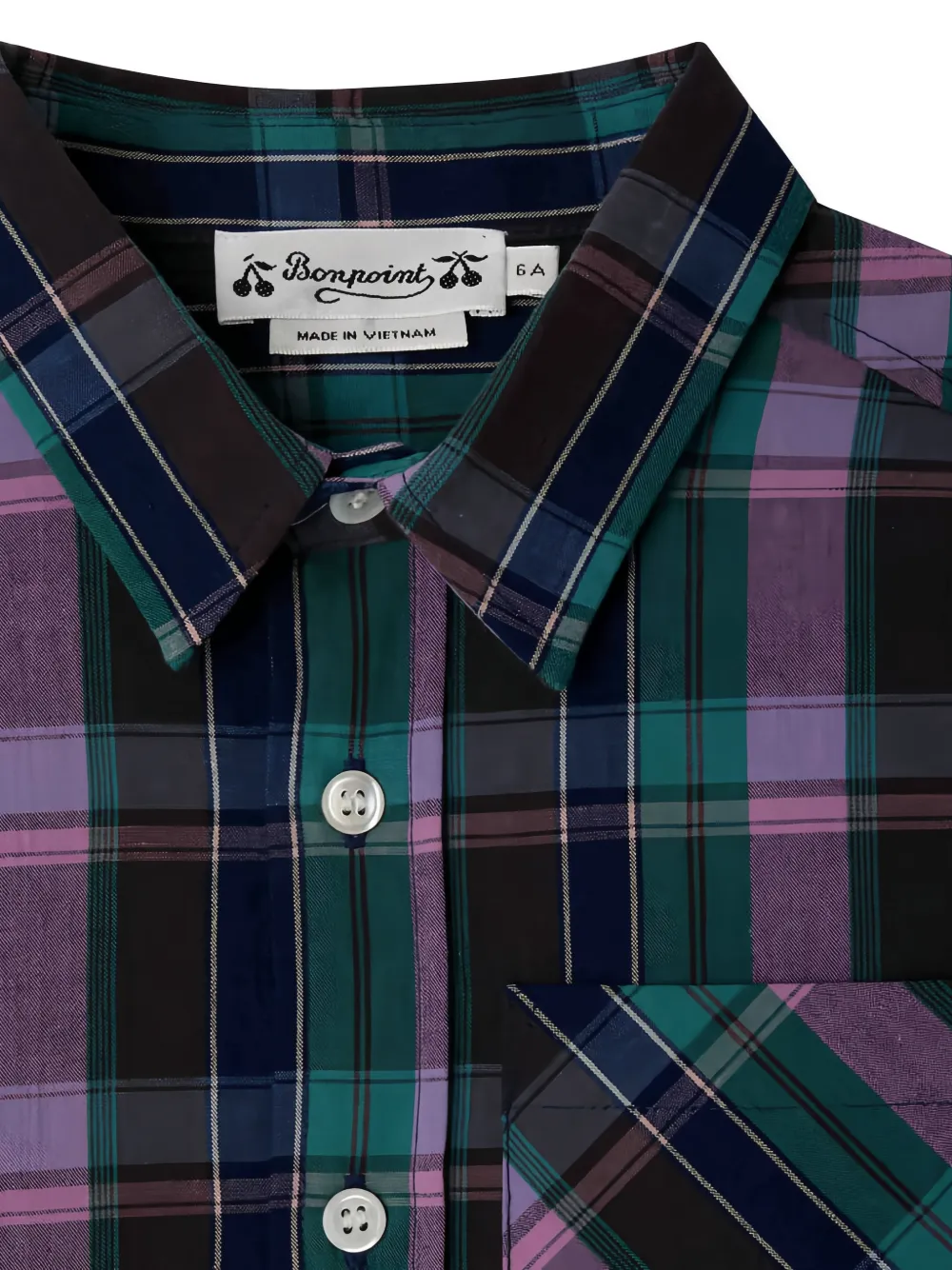  Bonpoint Check-pattern Shirt - Green 