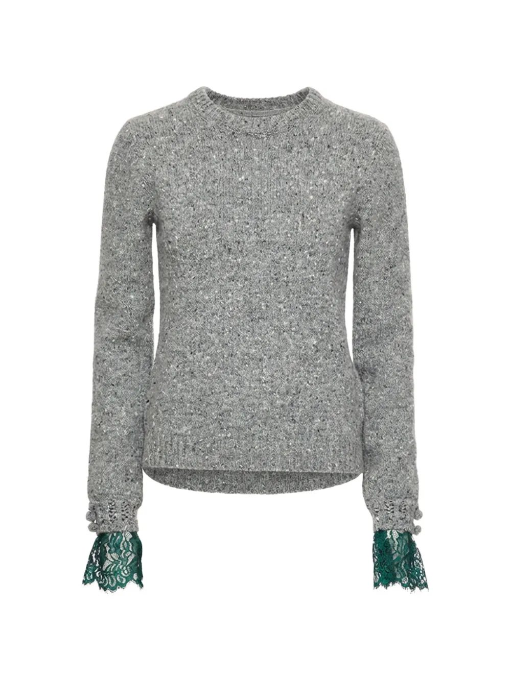 Valentino Garavani lace cuffed sweater - Grigio