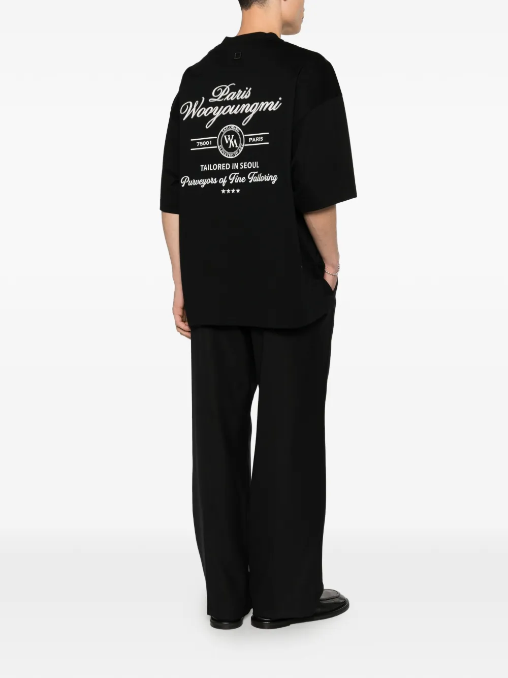 Wooyoungmi T-shirt met grafische print Zwart
