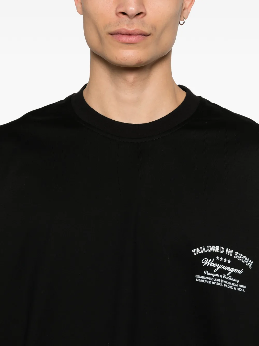 Wooyoungmi T-shirt met grafische print Zwart