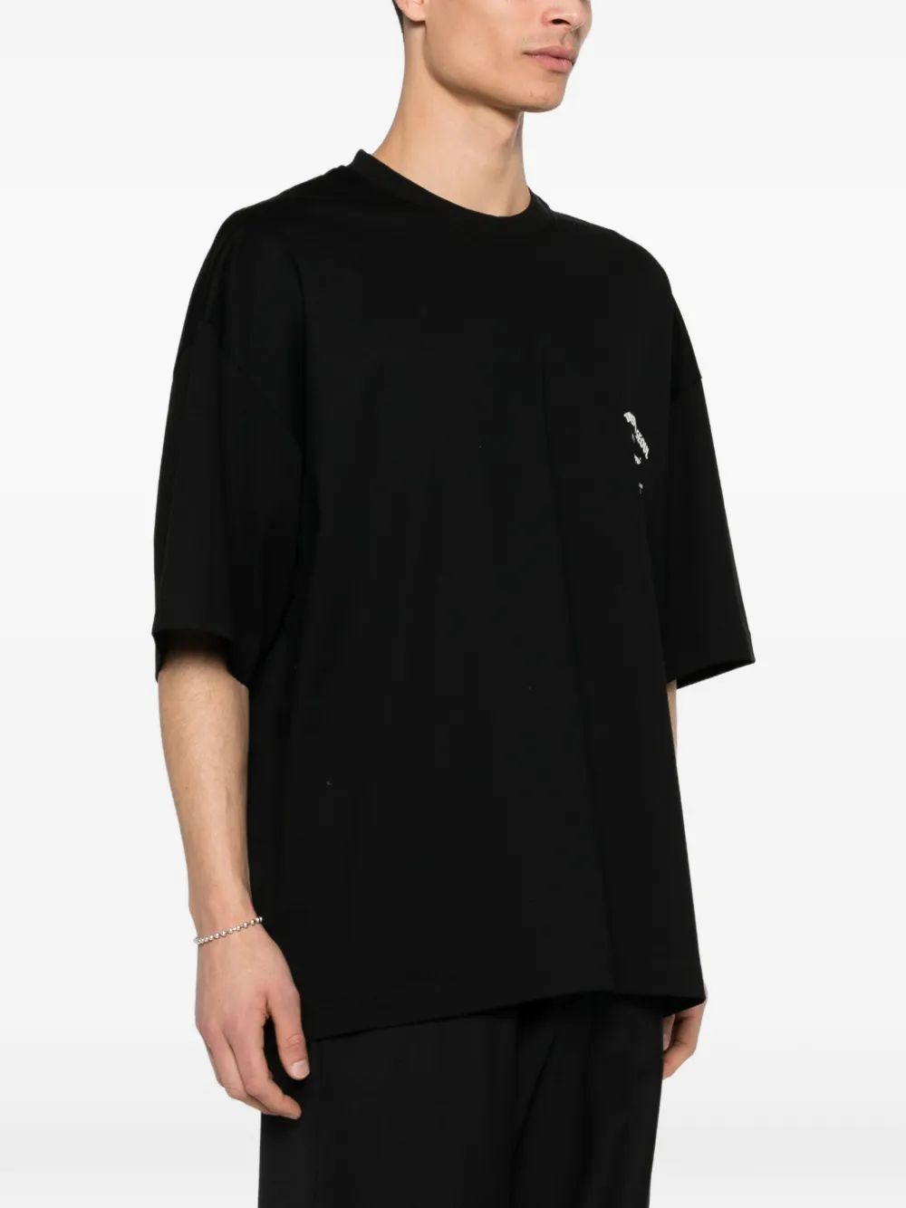 Wooyoungmi T-shirt met grafische print Zwart