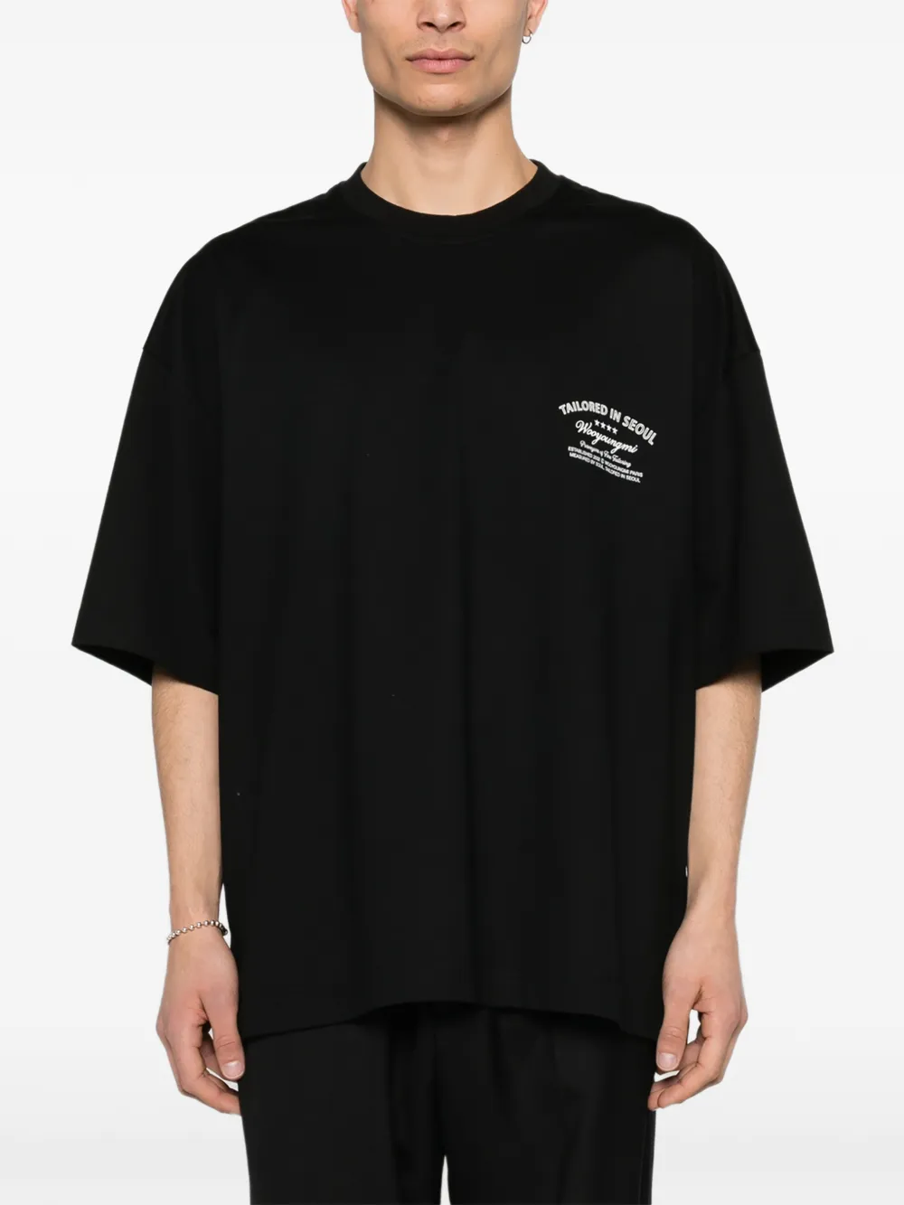 Wooyoungmi T-shirt met grafische print Zwart