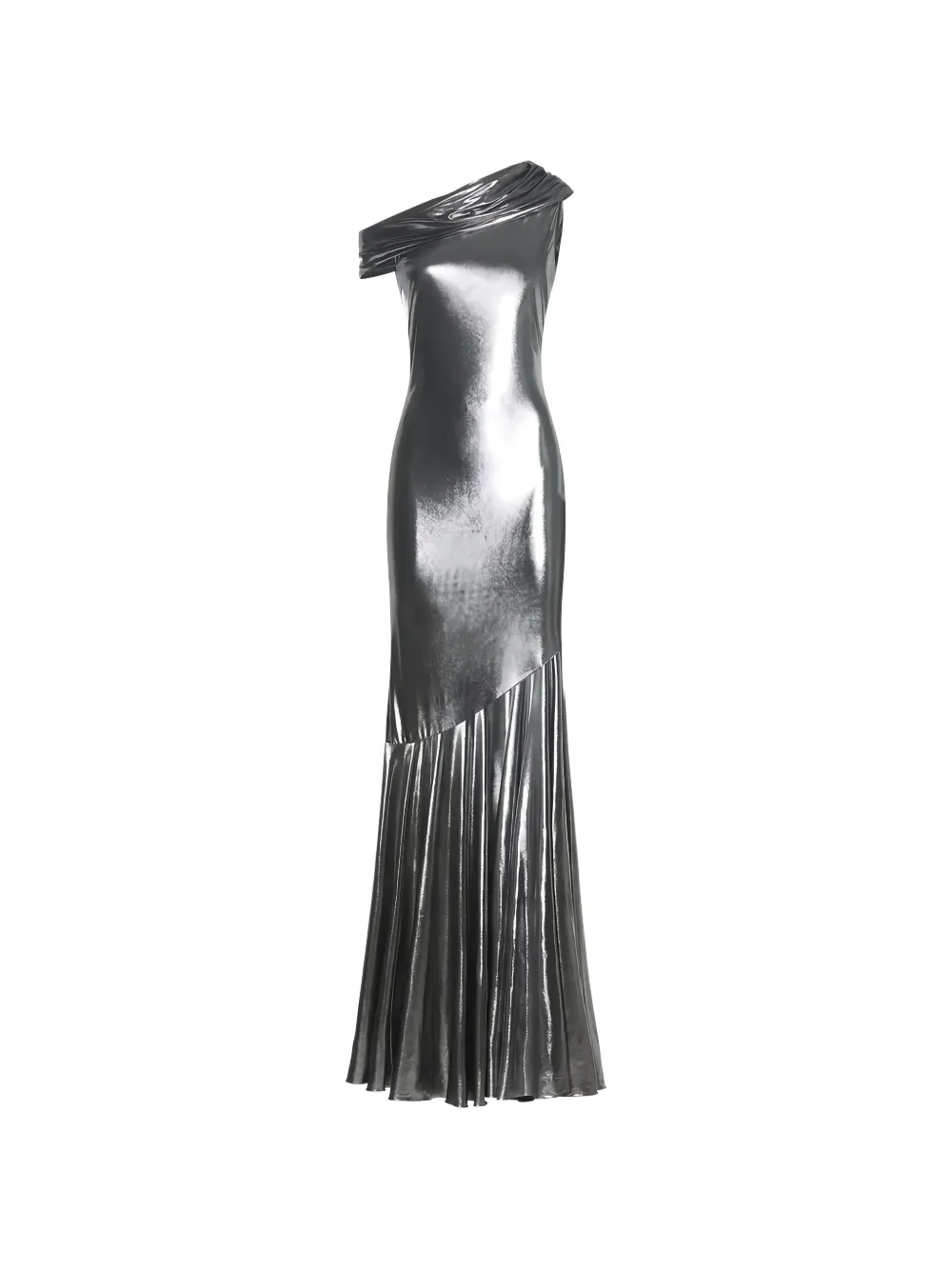 Collini Milano Anna one-shoulder draped dress - Argento