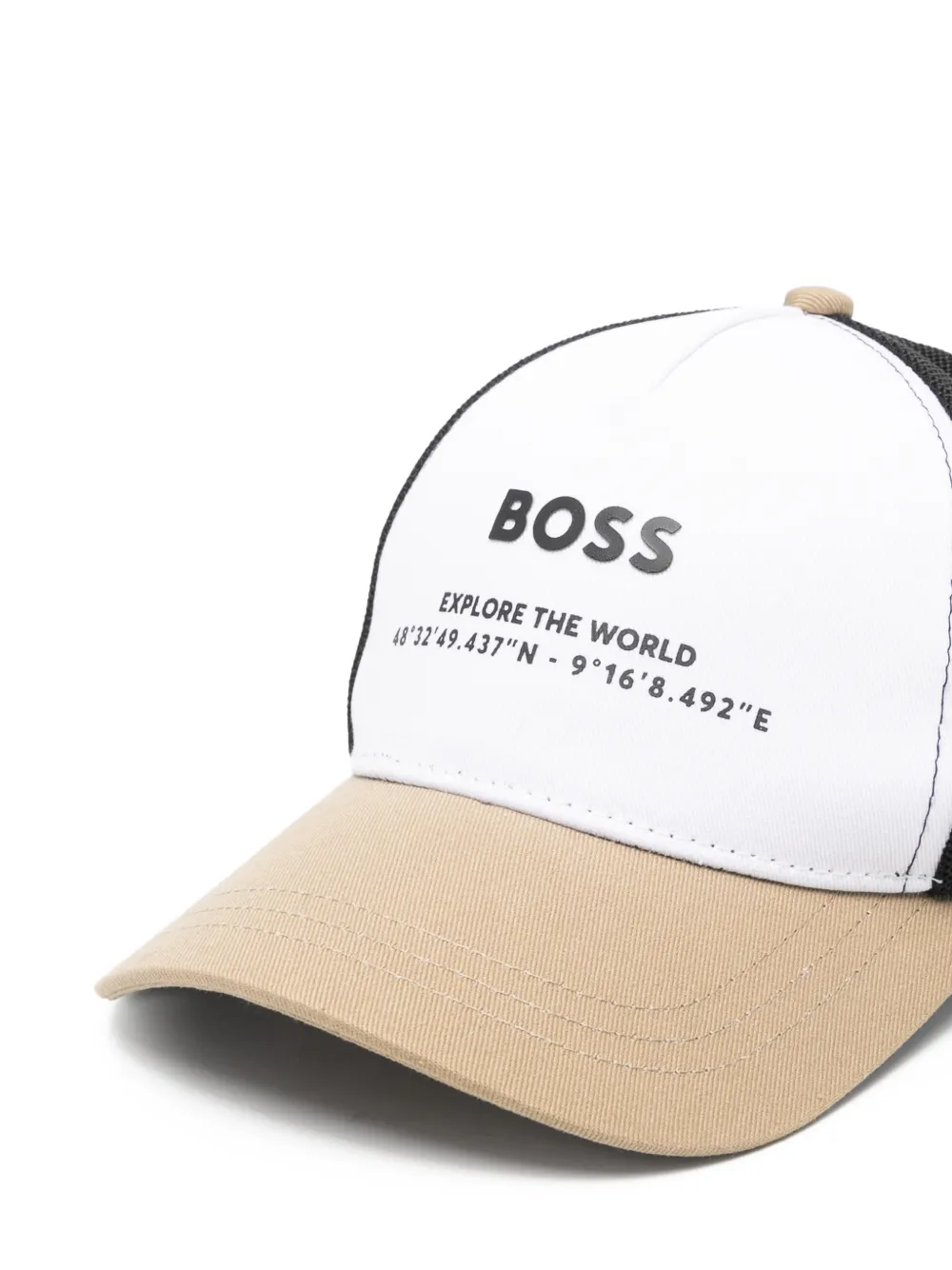  Boss Kidswear Panelled Baseball Cap - White 