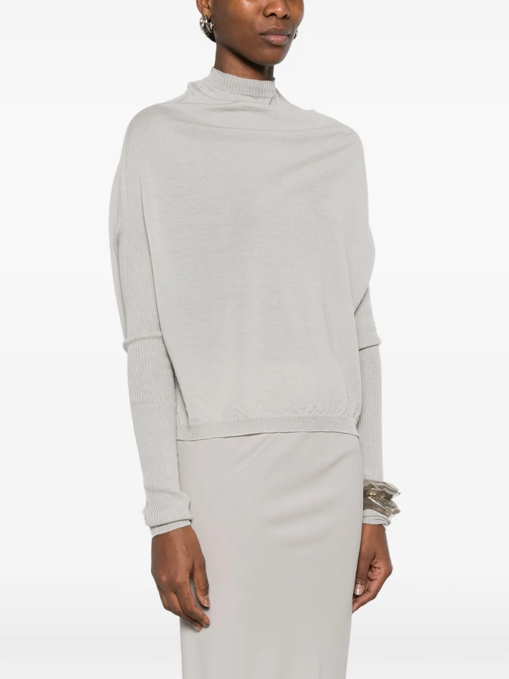 Rick Owens Trui met trechterhals Beige
