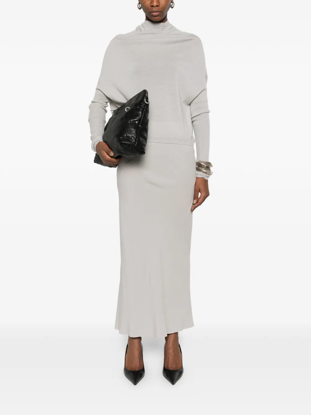 Rick Owens Trui met trechterhals Beige