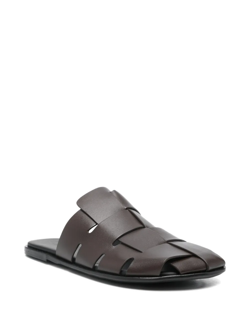 Hereu Dira Slim woven leather sandals Bruin