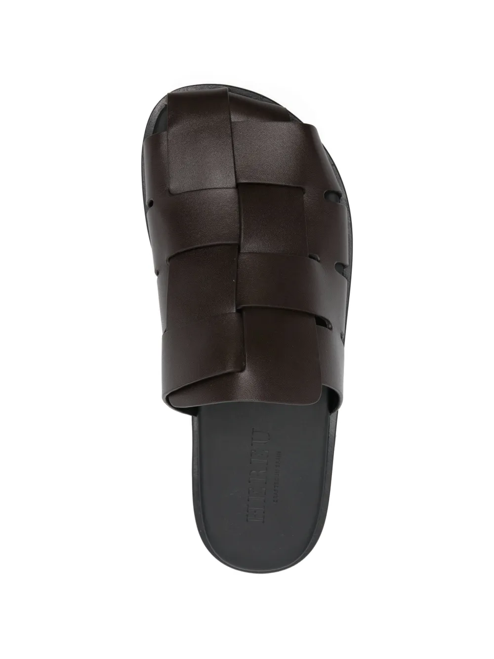 Hereu Dira Slim woven leather sandals Bruin