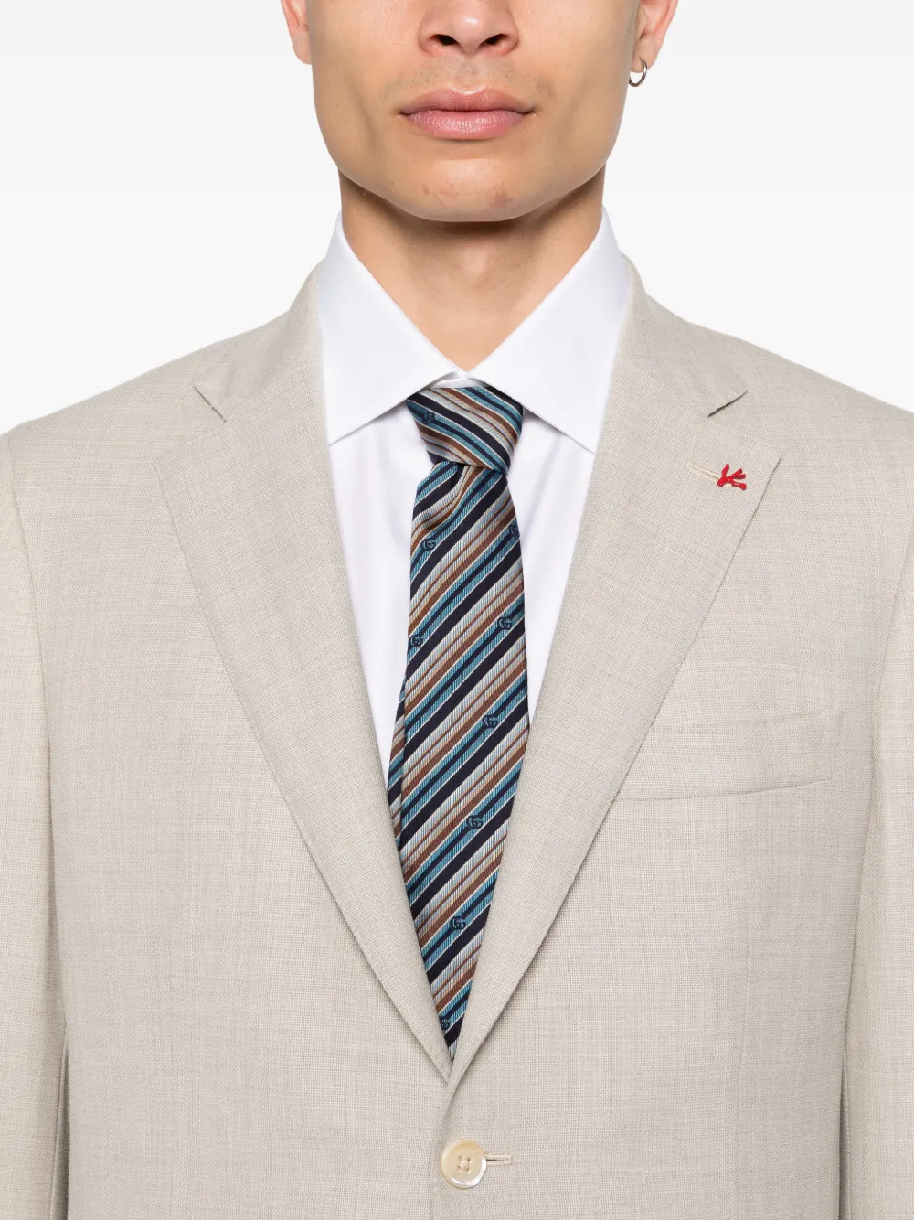 Isaia Button Single-breasted Suit In Neutral