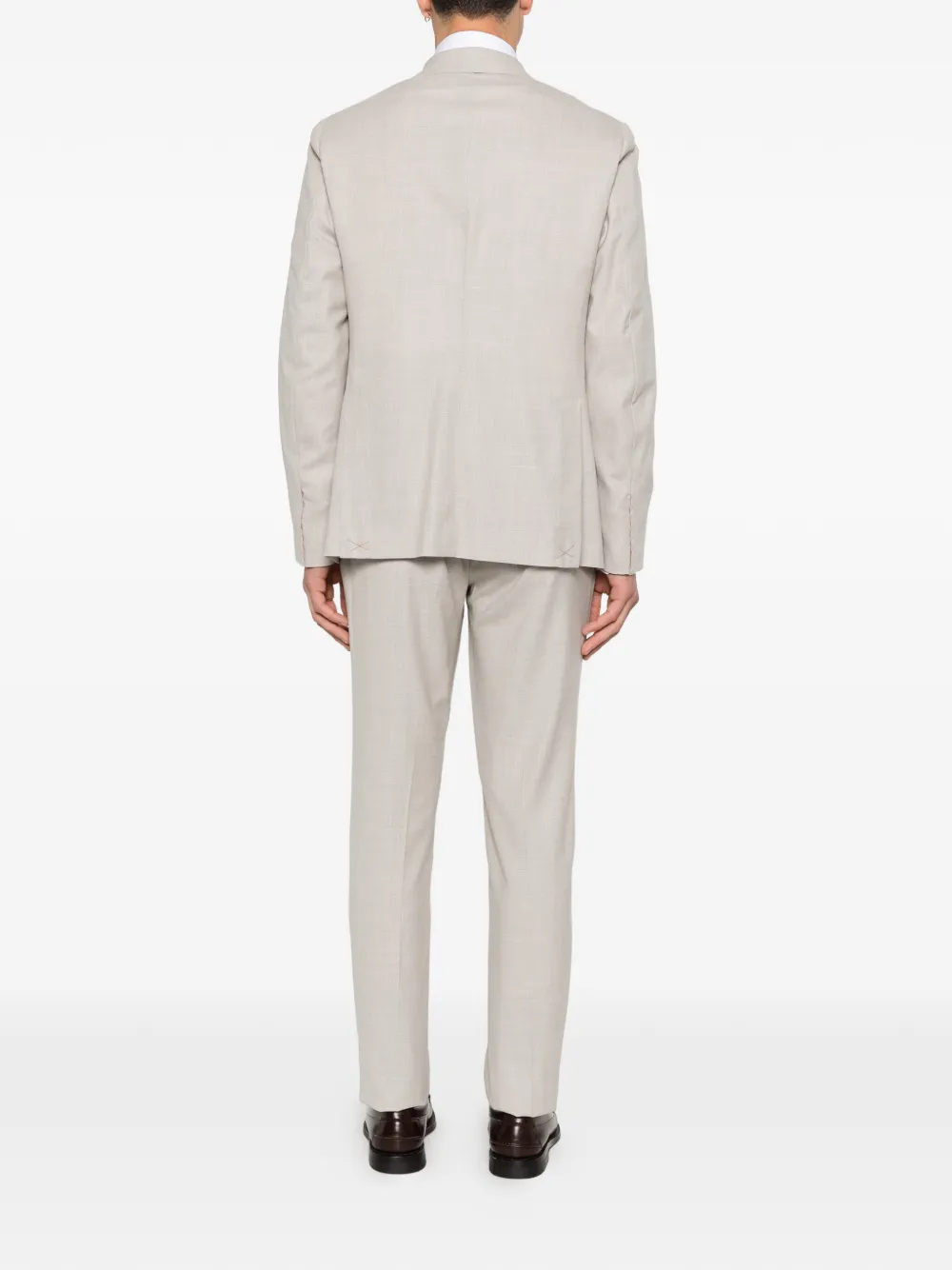 Isaia Button Single-breasted Suit In Neutral