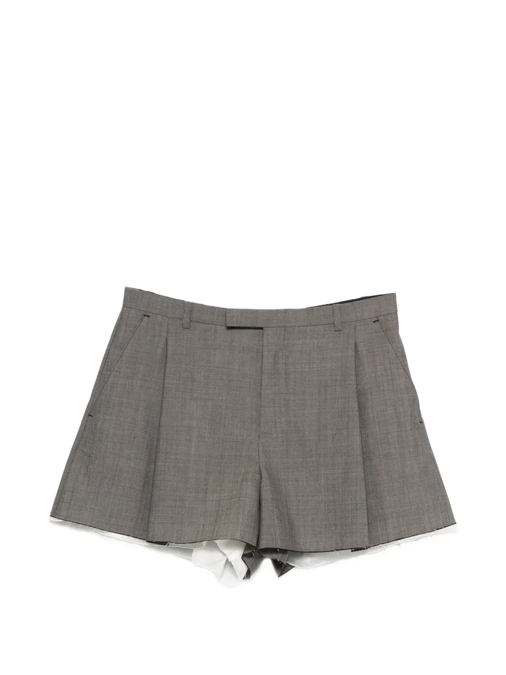Nackiyé Split pleated shorts - Grigio