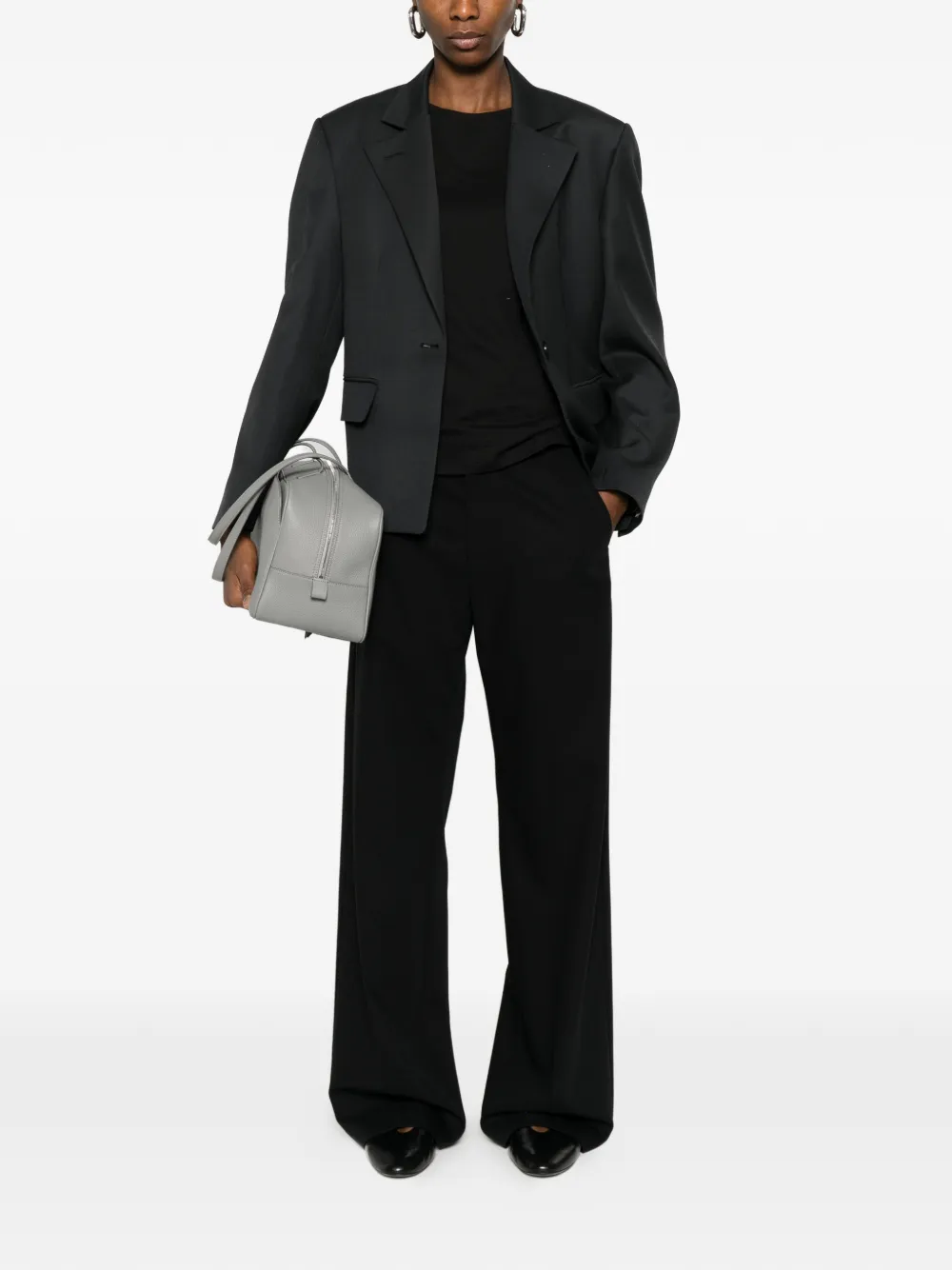  Low Classic Notched-lapel Button-fastening Blazer - Grey 