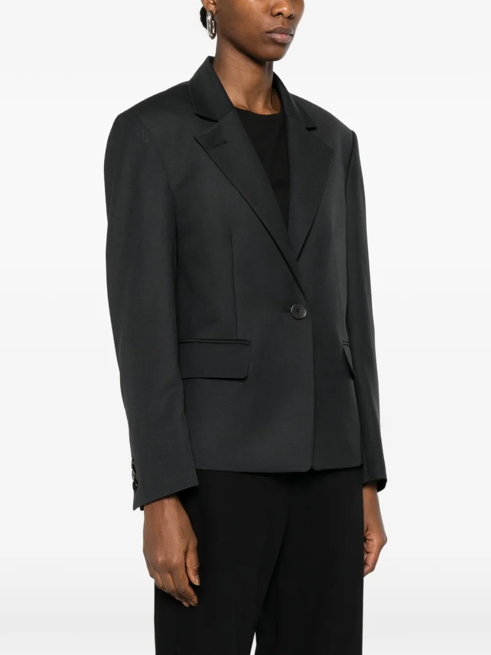  Low Classic Notched-lapel Button-fastening Blazer - Grey 