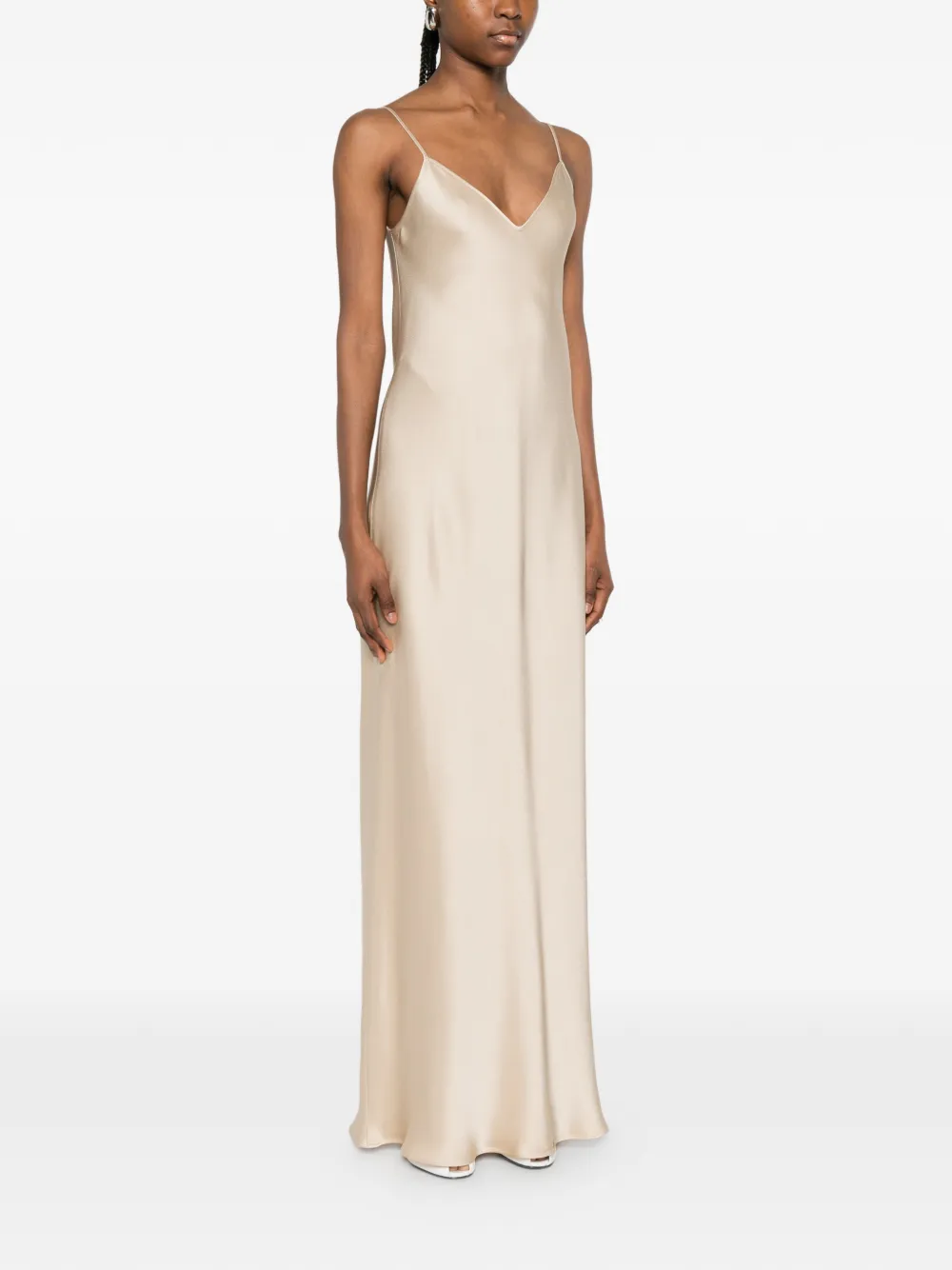 Antonelli V-neck Slip Maxi Dress - Neutrals 