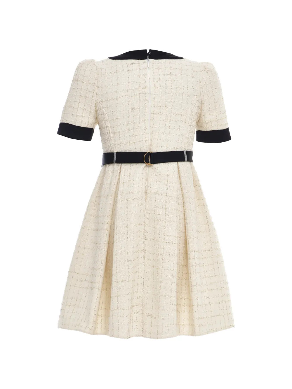  Dress & Fleur Tweed-construction Belted Dress - Neutrals 