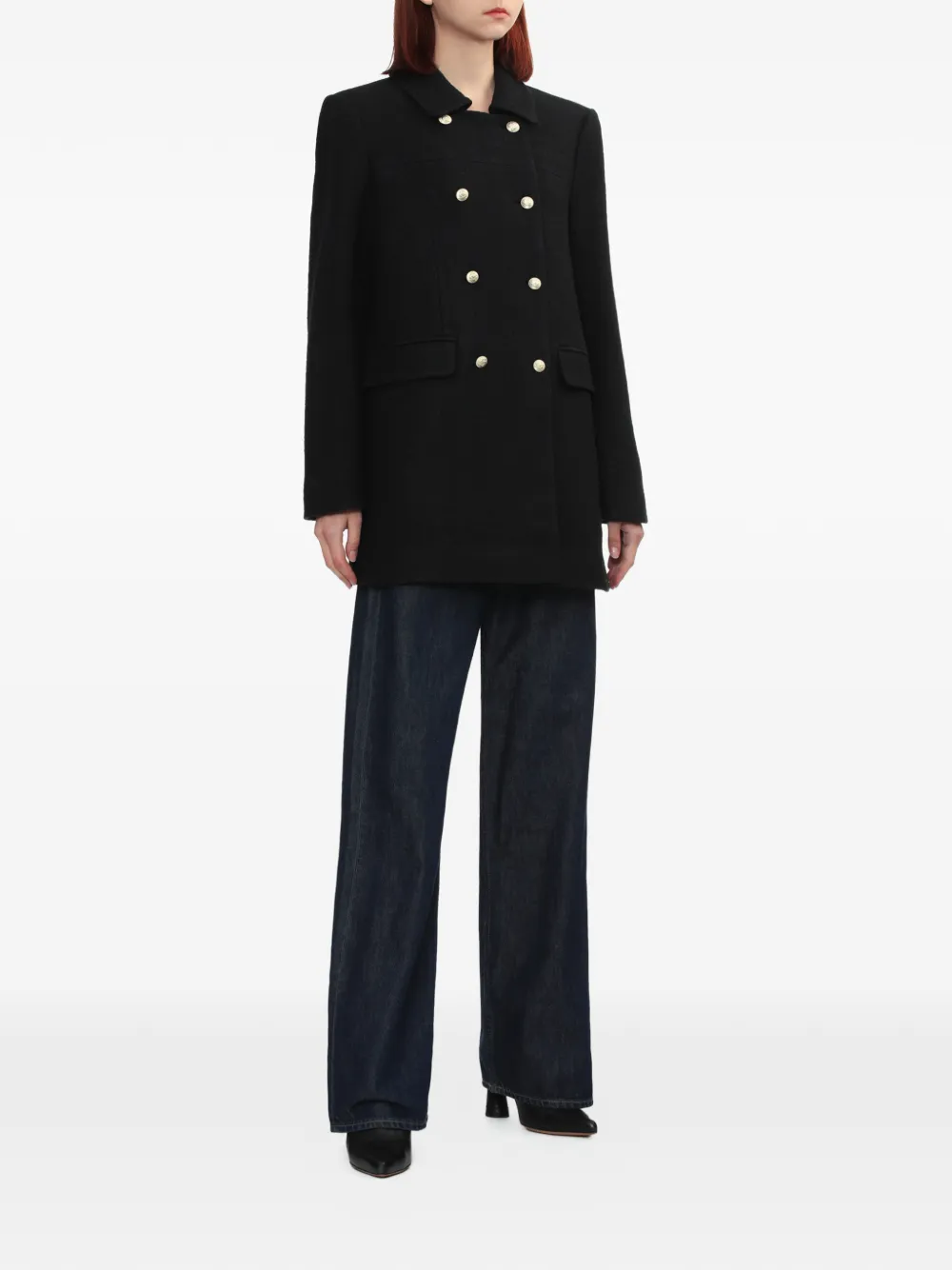  Designers Remix Button-up Double-breasted Jacket - Black 
