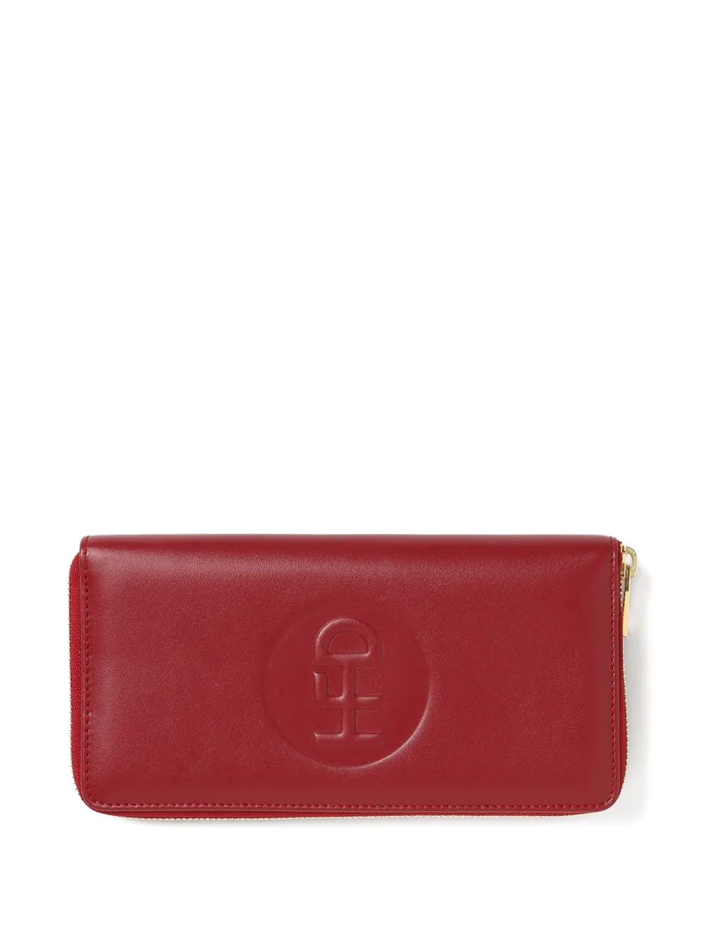 Honey Fucking Dijon logo-debossed zip-fastening wallet - Rosso