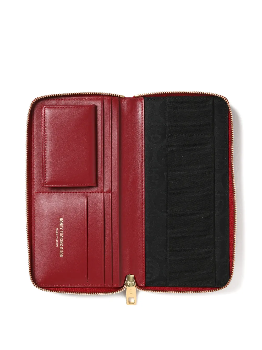 logo-debossed zip-fastening wallet
