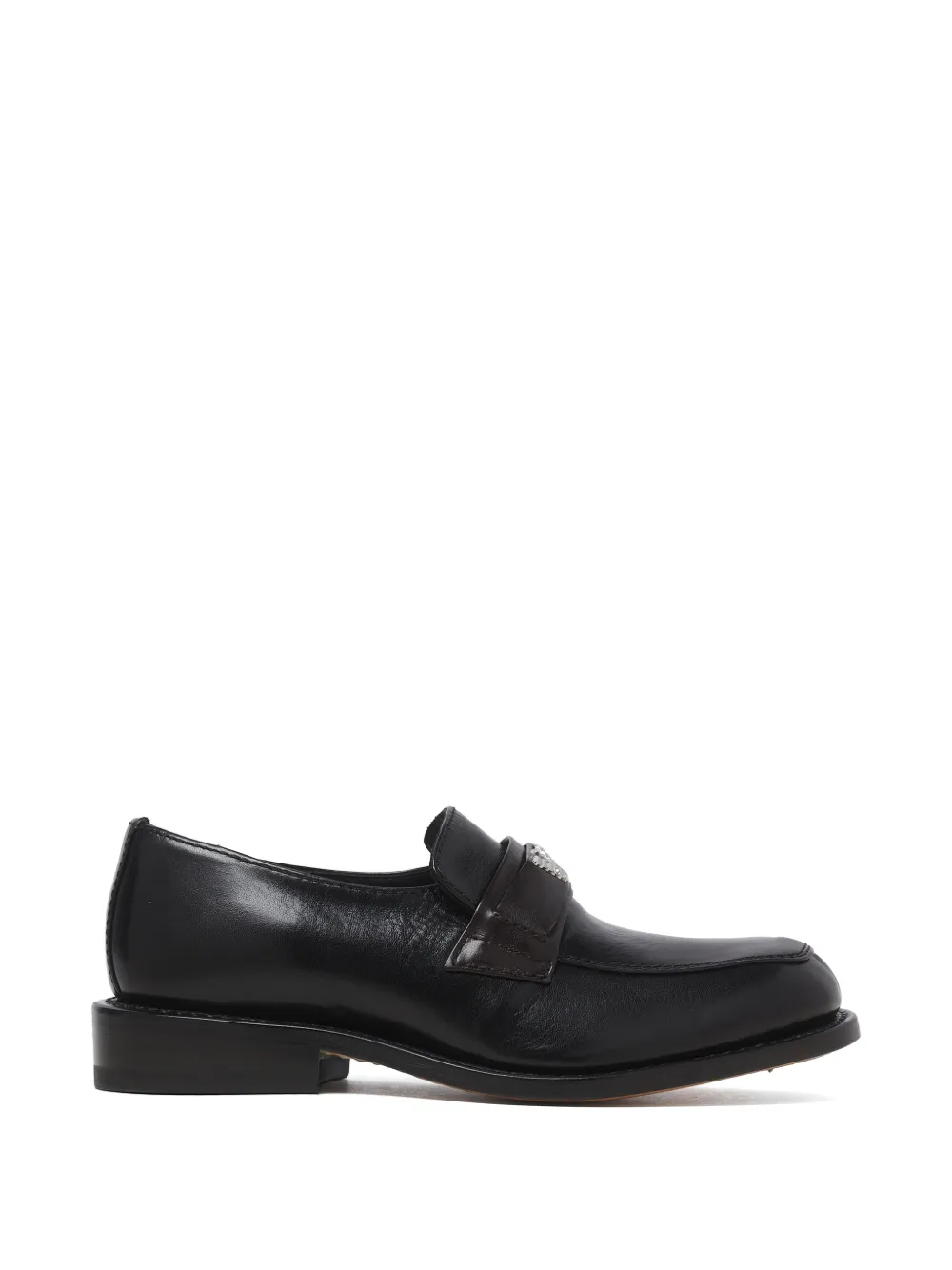 OUR LEGACY Sentiero leather emblem-detail loafers - Nero