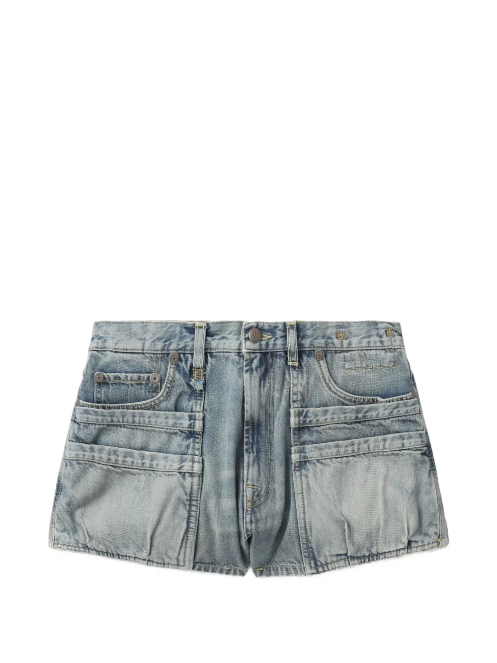 R13 cargo pocket cotton shorts - Blu