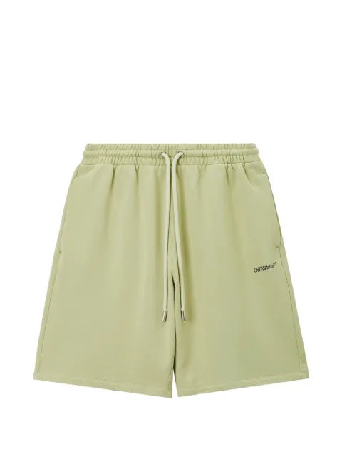 Off-White drawstring graphic-print cotton shorts