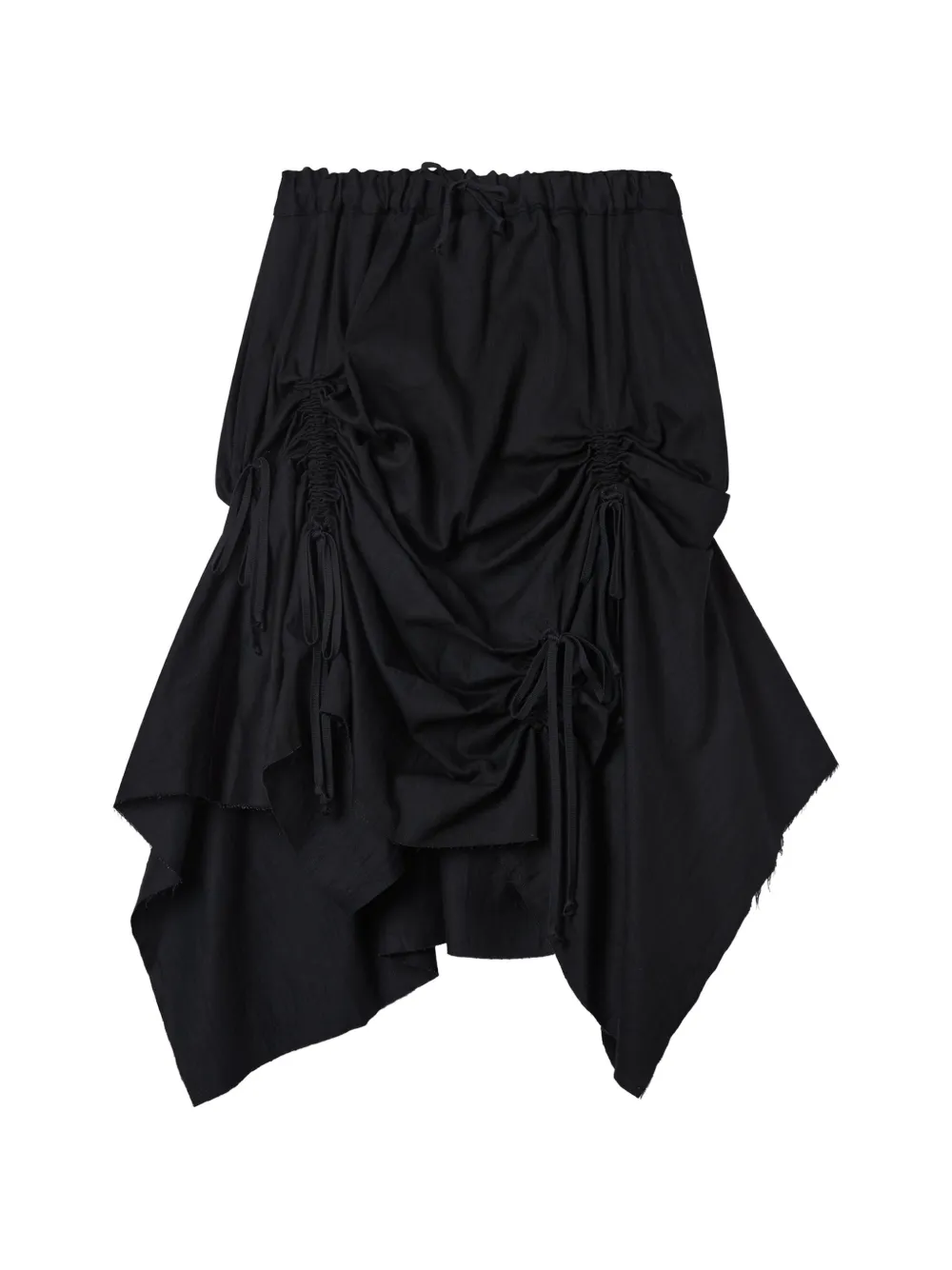 Yohji Yamamoto gathered midi skirt - Nero