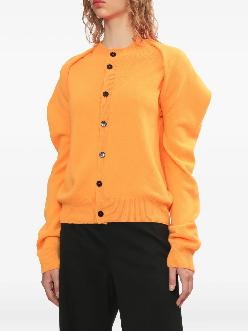  Alainpaul Buttoned Layered Cardigan - Orange 