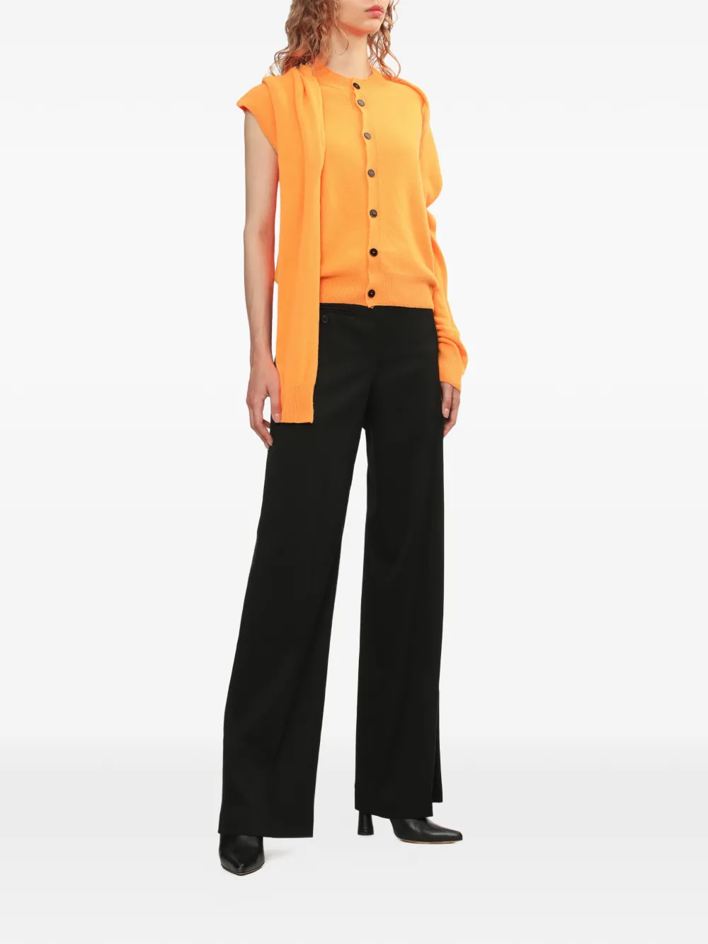  Alainpaul Buttoned Layered Cardigan - Orange 