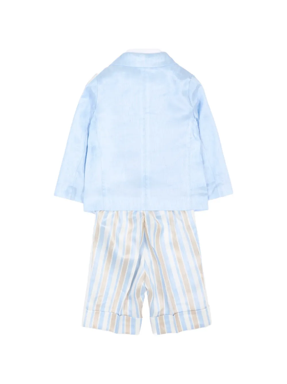 Colorichiari Gestreepte baby set met knoop Blauw