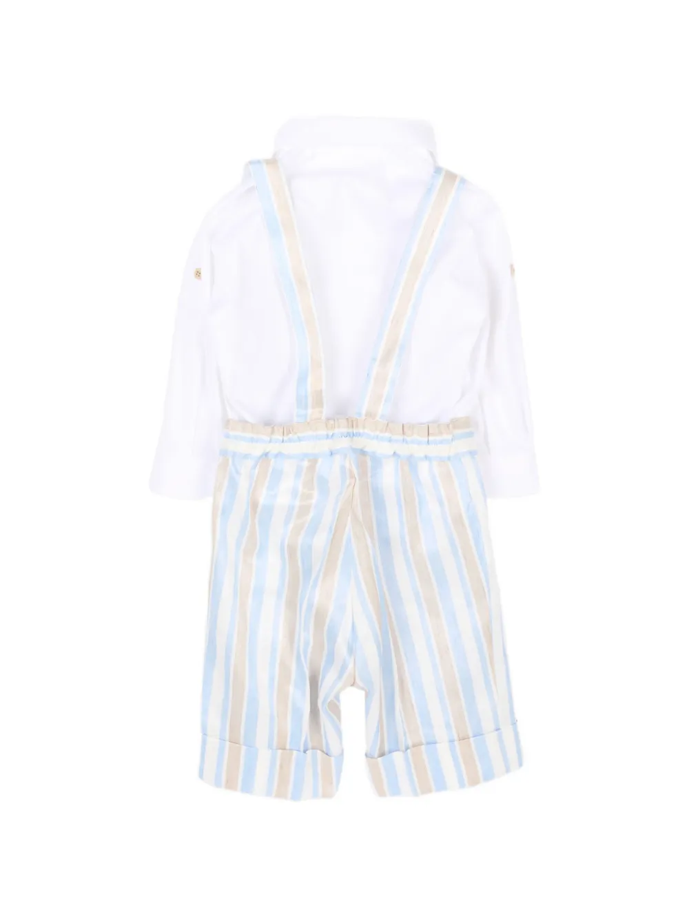 Colorichiari Gestreepte baby set met knoop Blauw