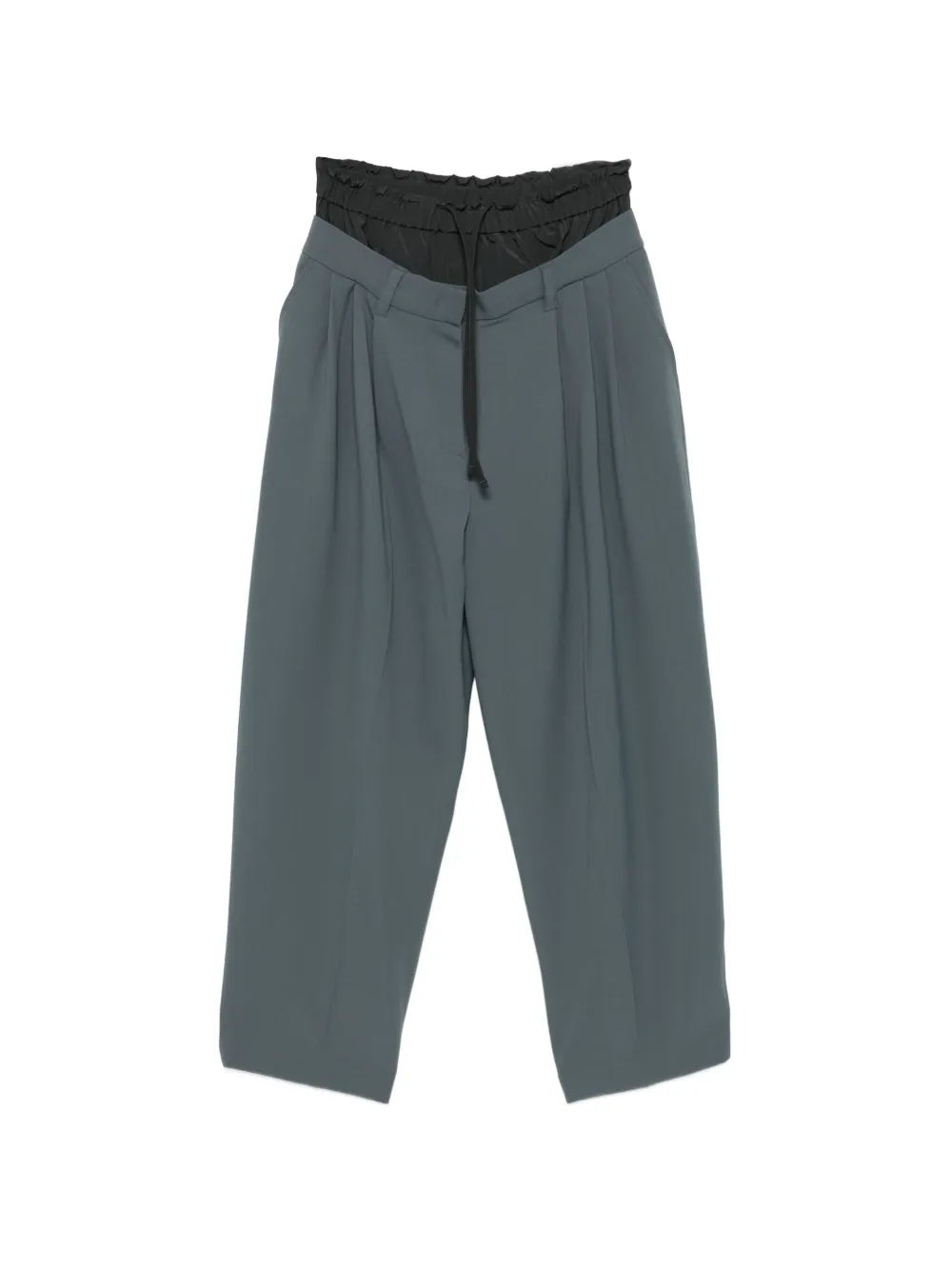 System pleated drawstring trousers - Grigio