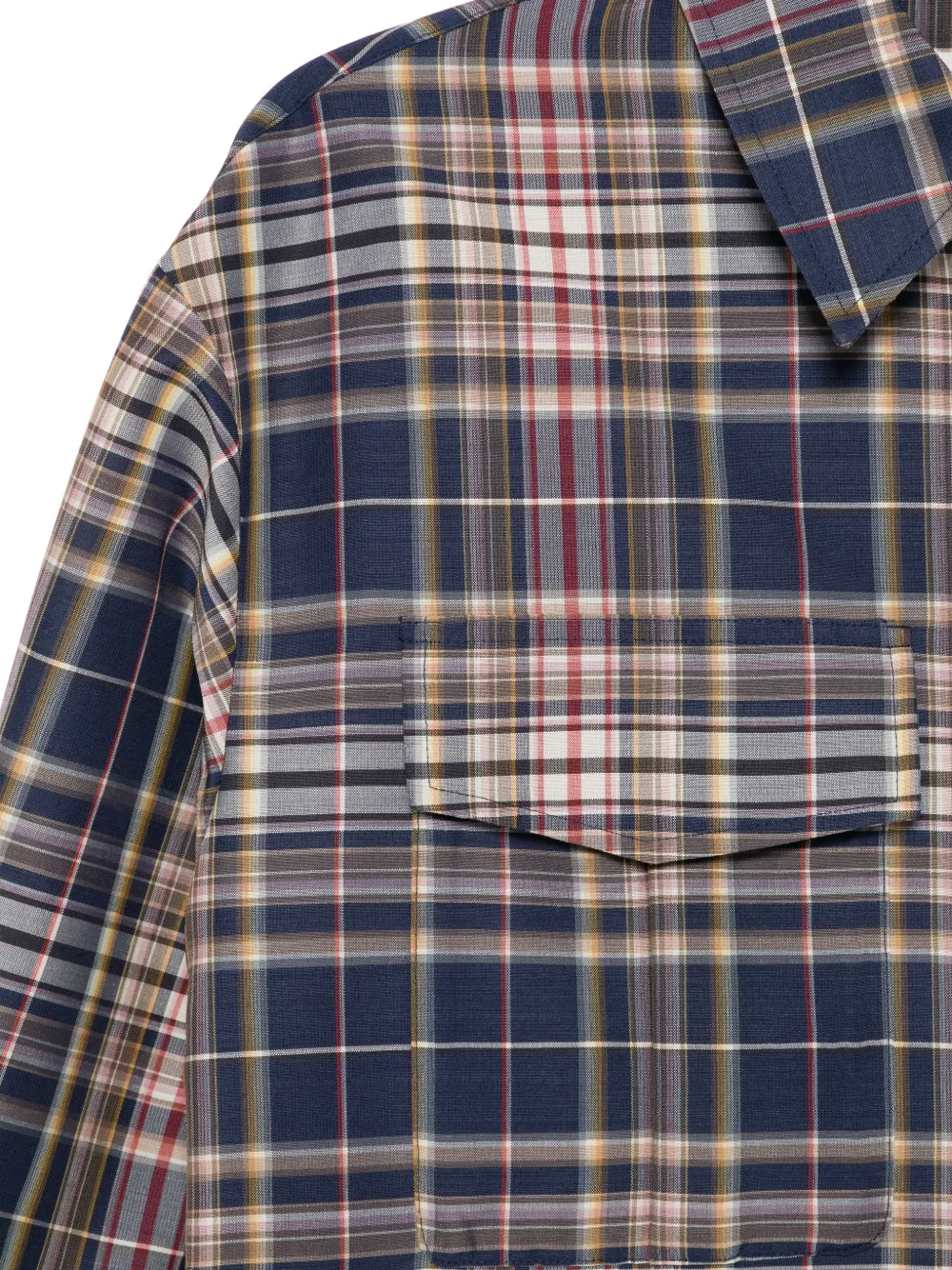  System Pocket Checked Shirt - Blue 