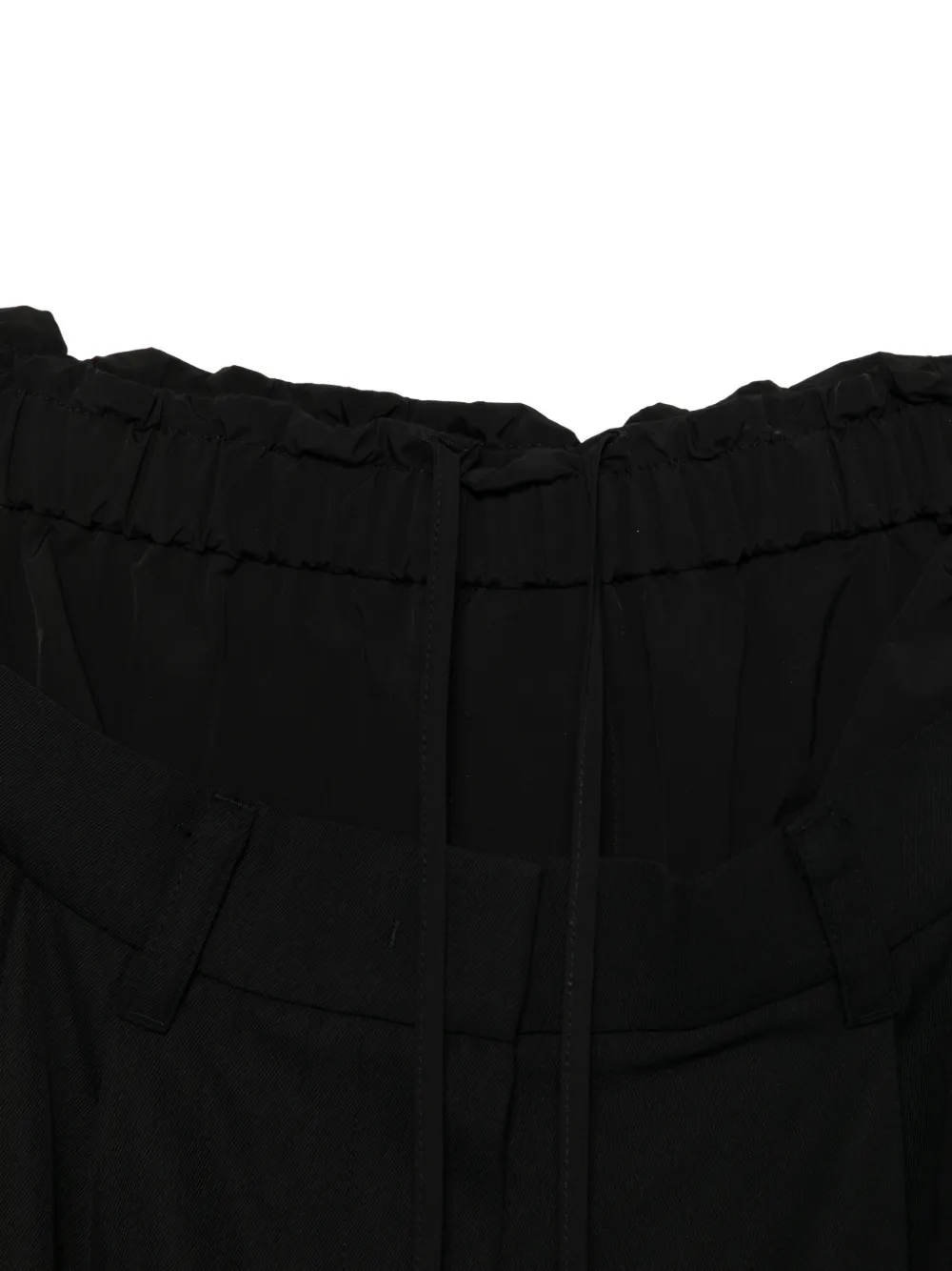  System Belt-loop Drawstring Trousers - Black 