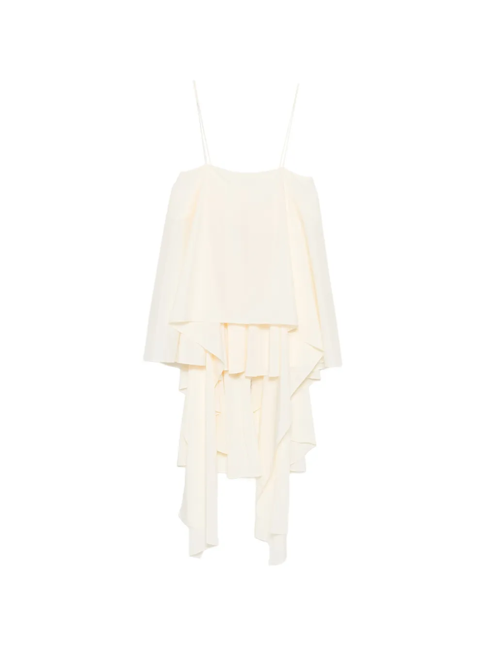 System asymmetric-neck ruffled top - Toni neutri