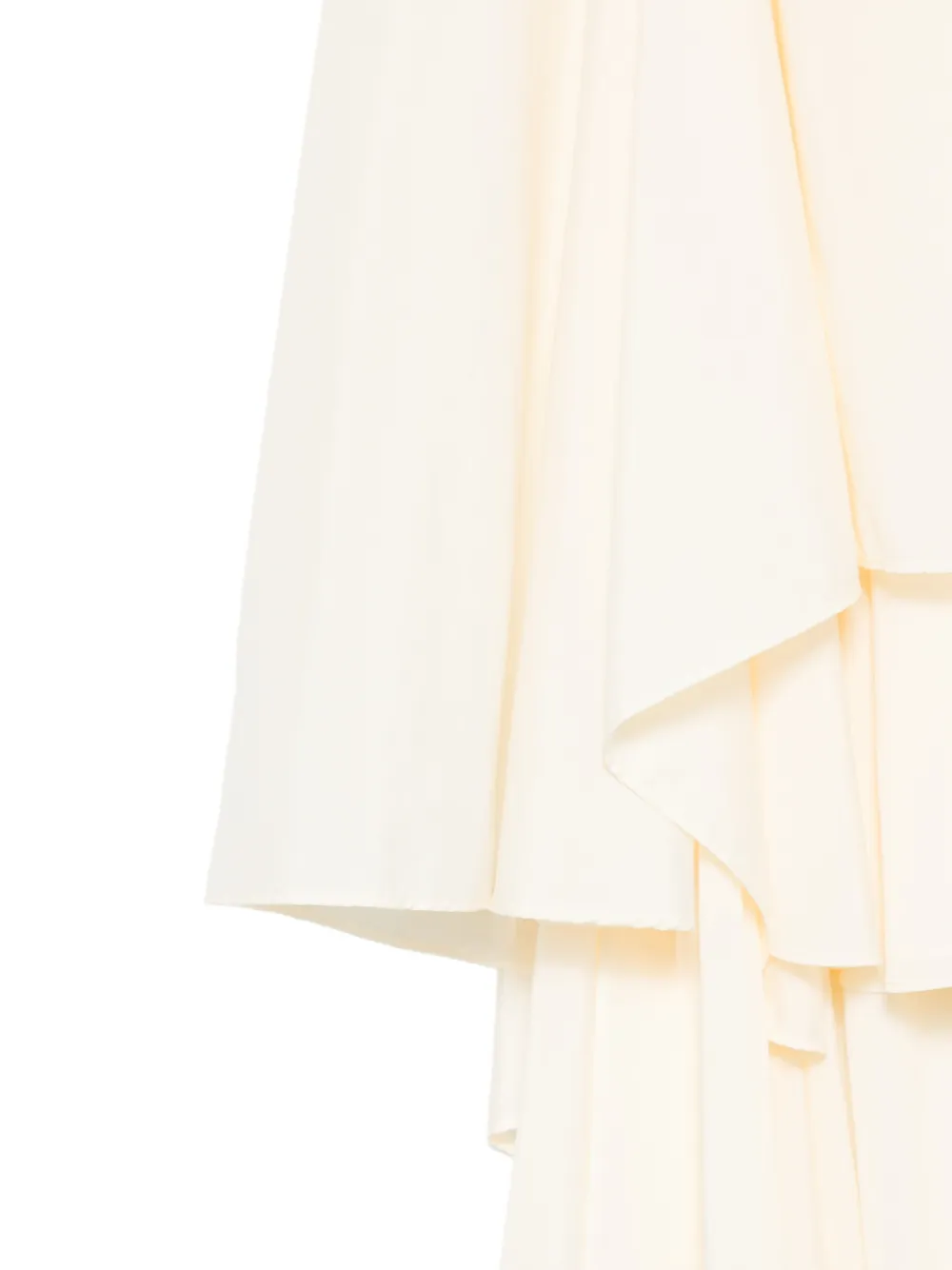  System Asymmetric-neck Ruffled Top - Neutrals 