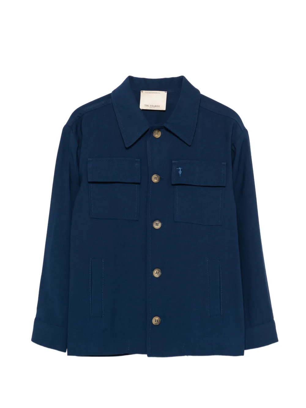 TRUSSARDI JUNIOR logo-embroidered jacket - Blu