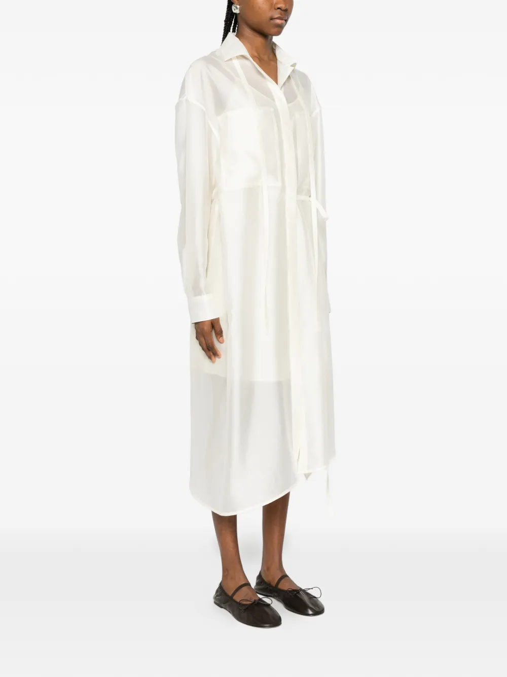  System Tie-neck Pocket Dress - Neutrals 