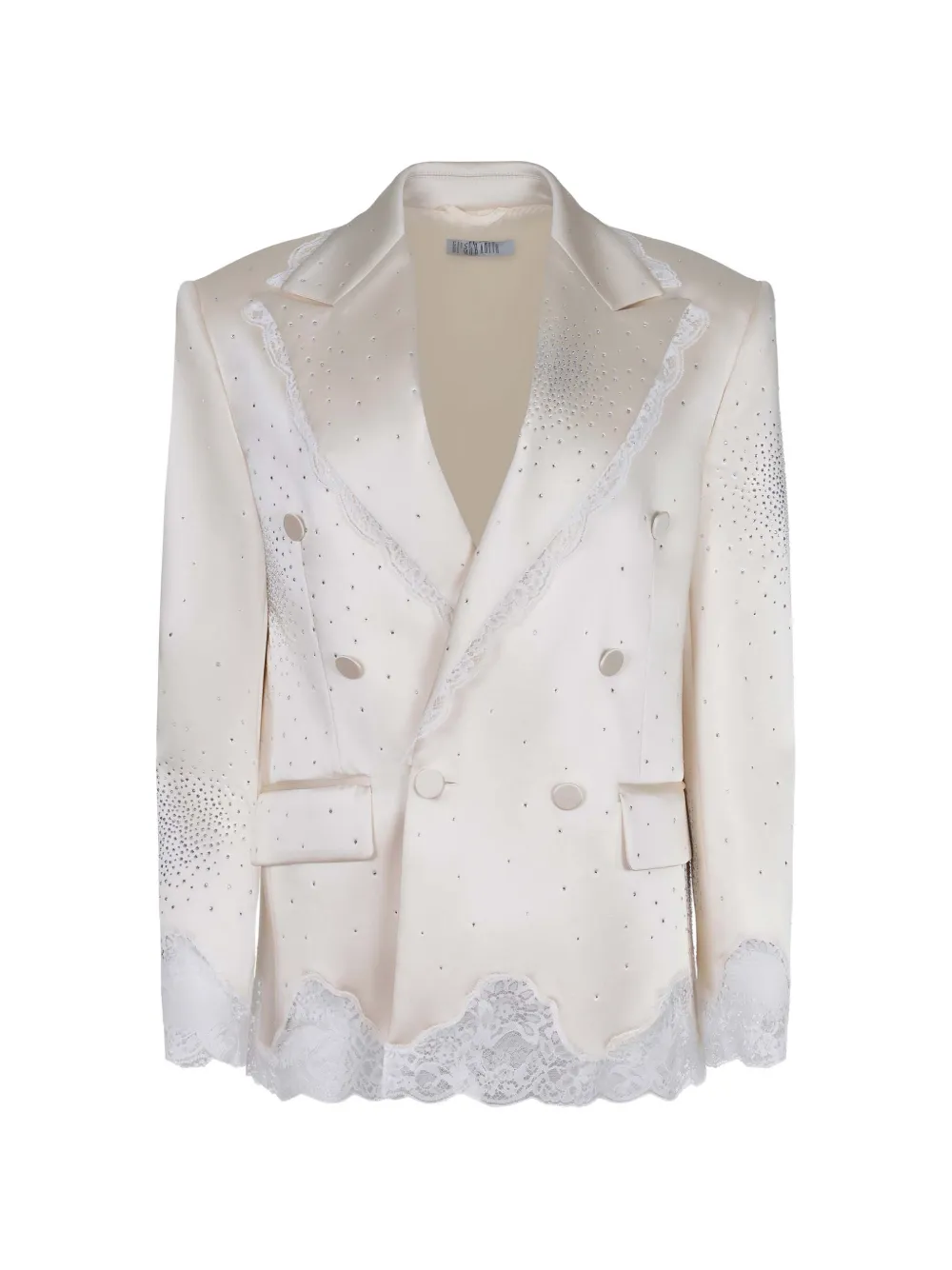 Giuseppe Di Morabito lace-trim crystal-embellished blazer - Bianco